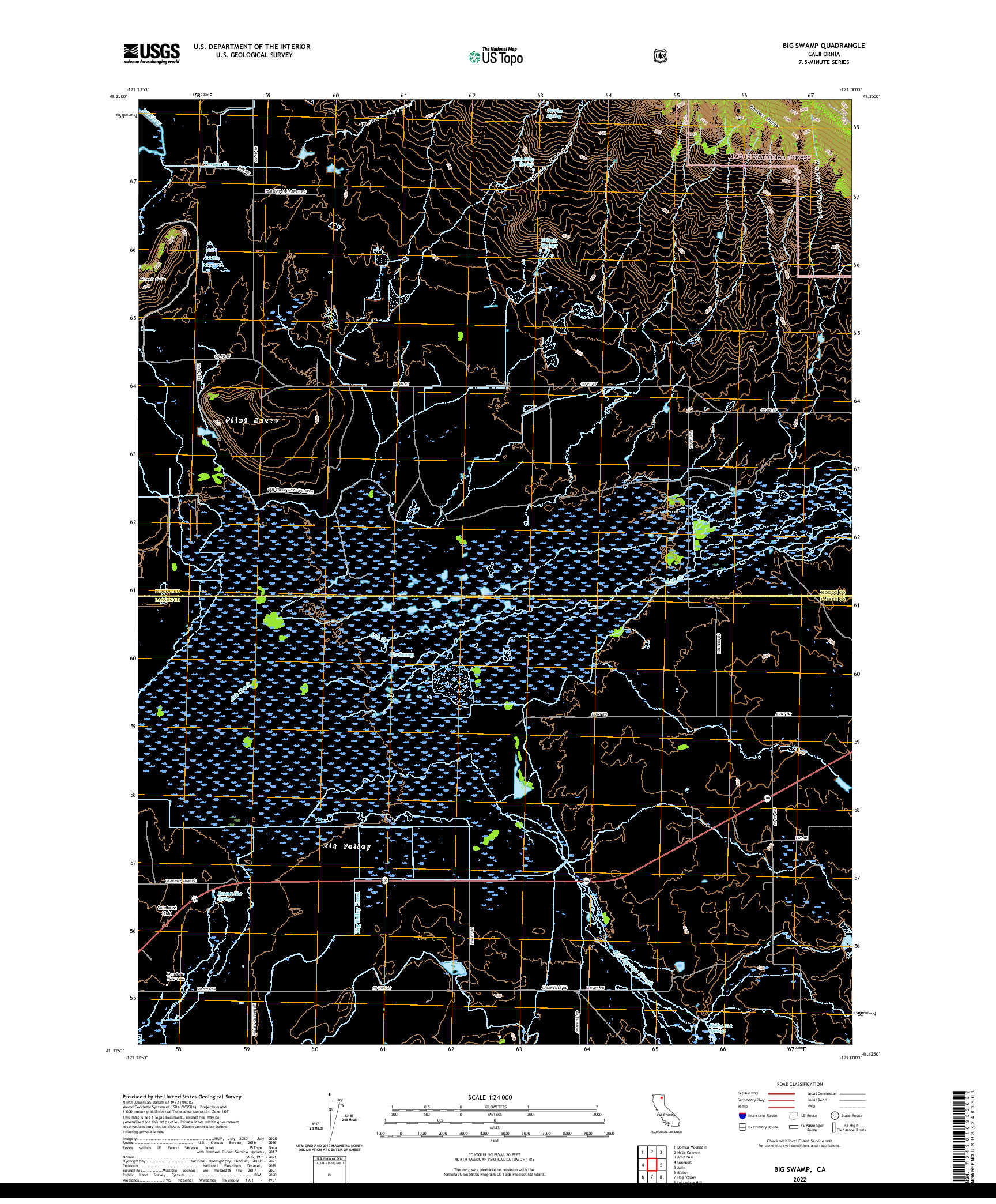 US TOPO 7.5-MINUTE MAP FOR BIG SWAMP, CA