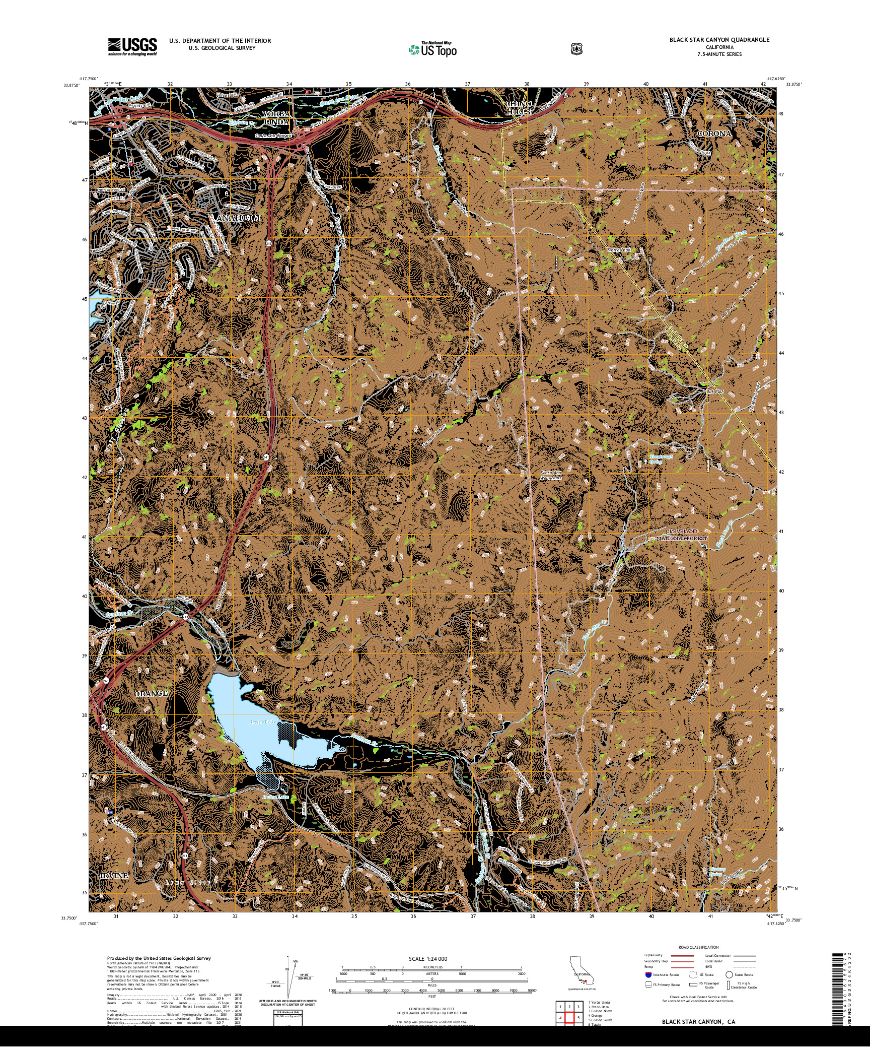 US TOPO 7.5-MINUTE MAP FOR BLACK STAR CANYON, CA