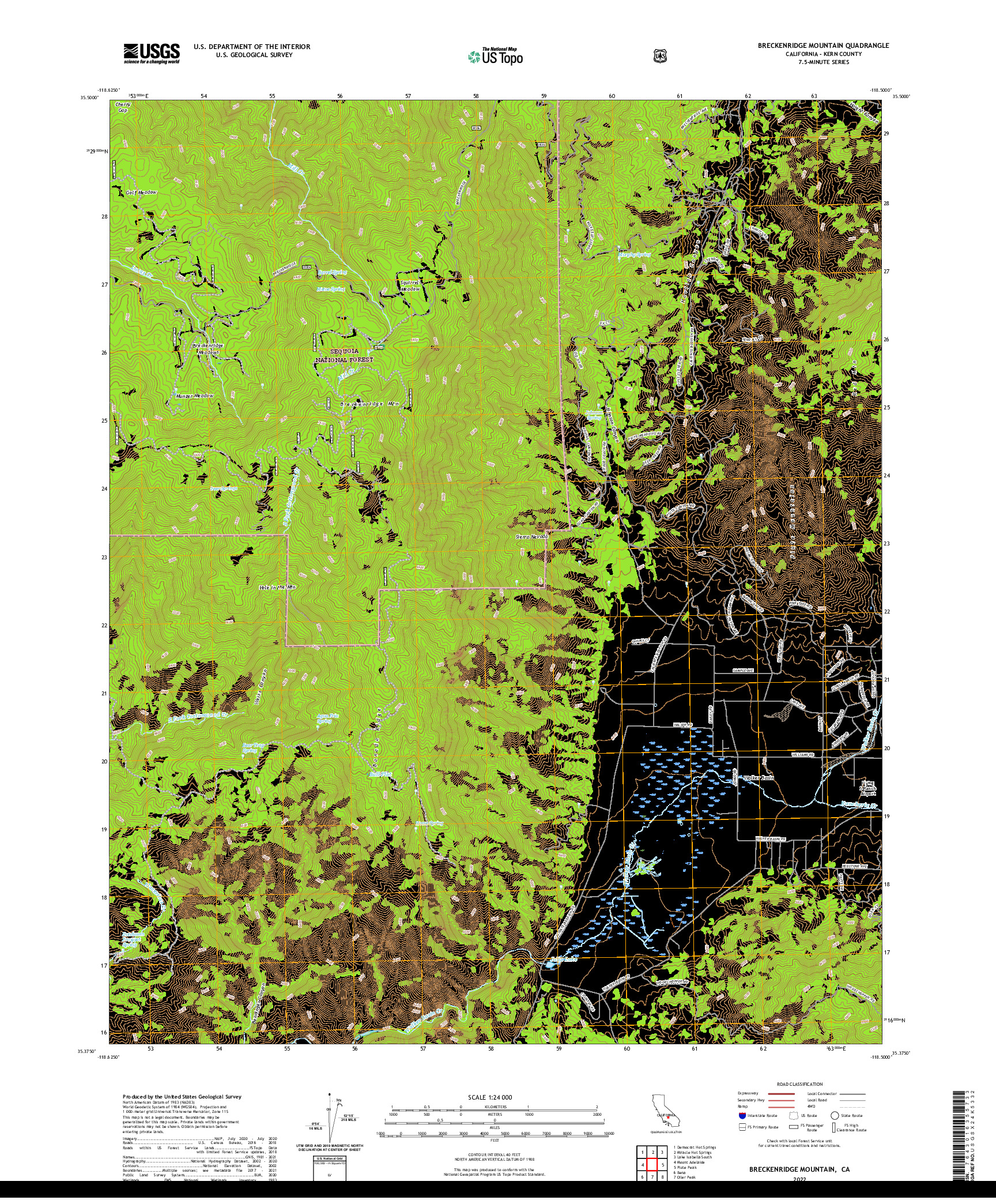 US TOPO 7.5-MINUTE MAP FOR BRECKENRIDGE MOUNTAIN, CA