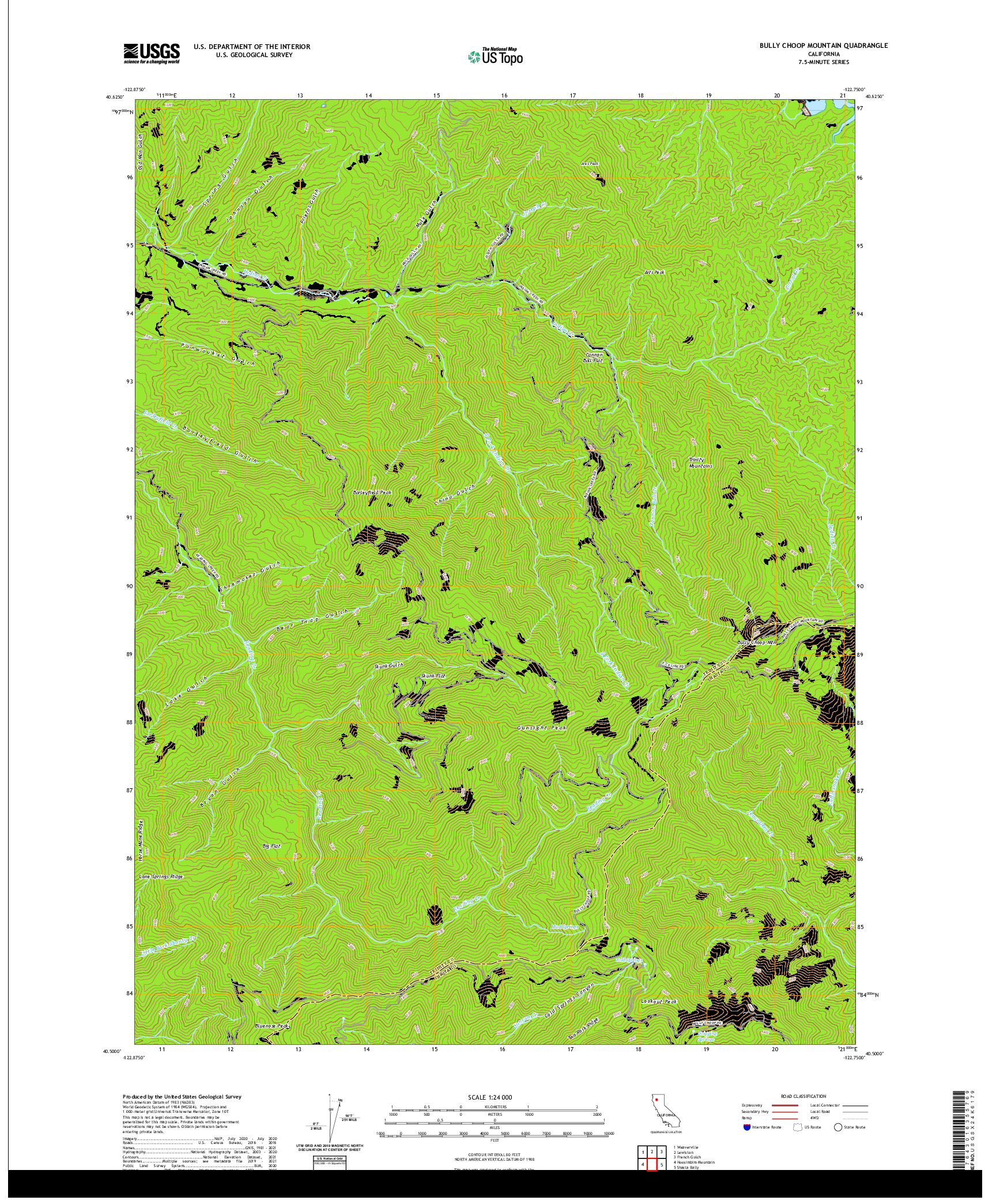 US TOPO 7.5-MINUTE MAP FOR BULLY CHOOP MOUNTAIN, CA