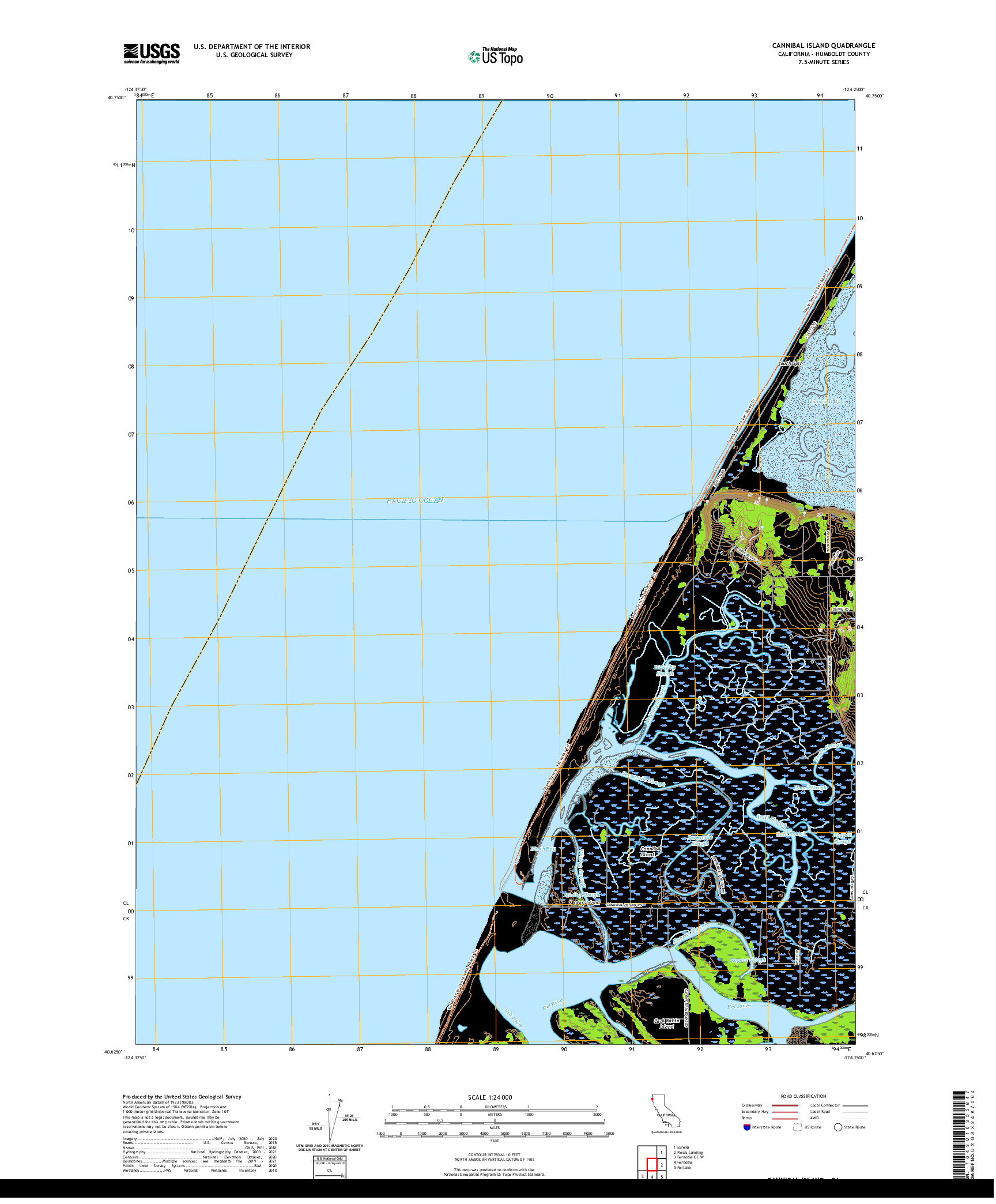 US TOPO 7.5-MINUTE MAP FOR CANNIBAL ISLAND, CA