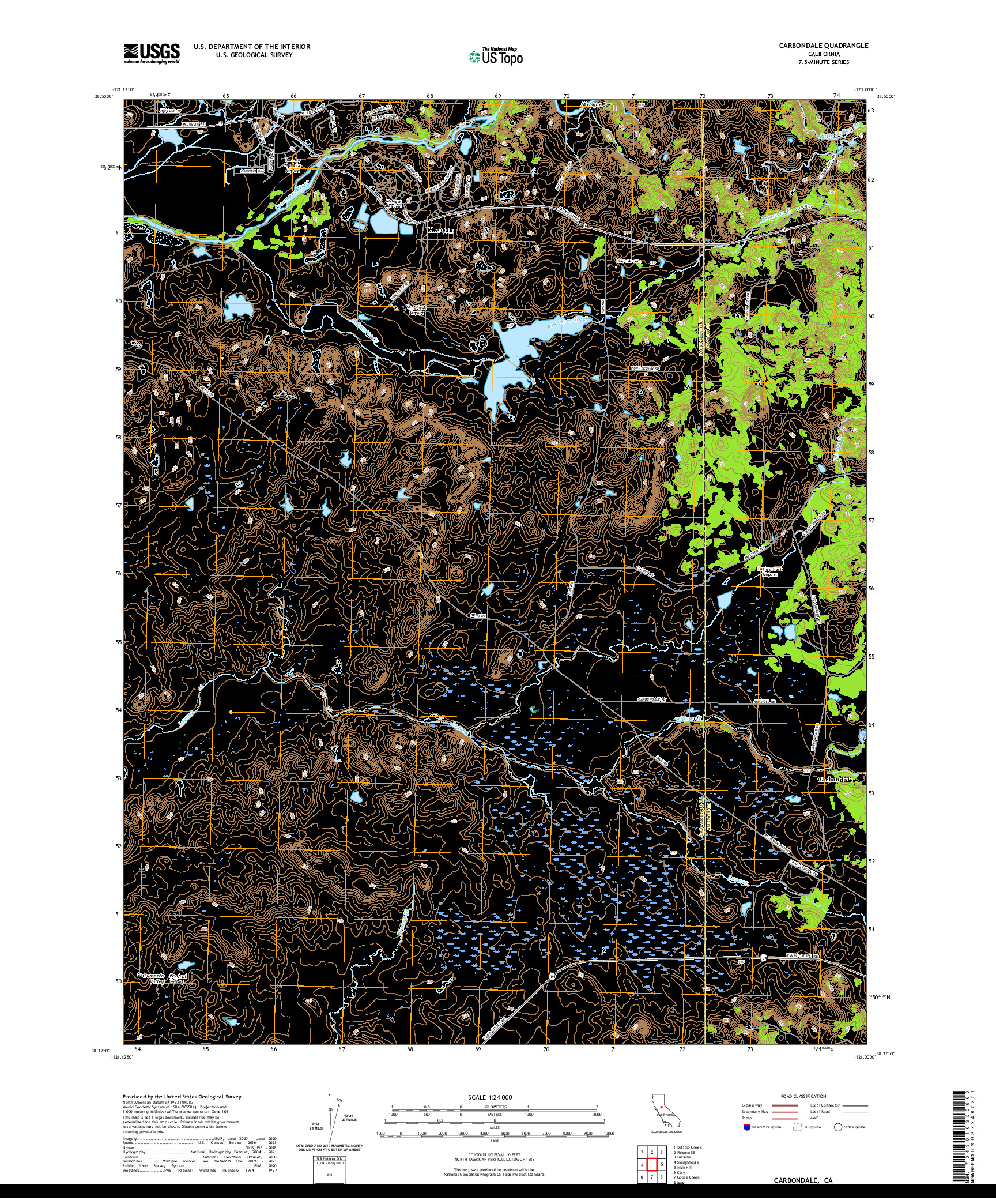 US TOPO 7.5-MINUTE MAP FOR CARBONDALE, CA