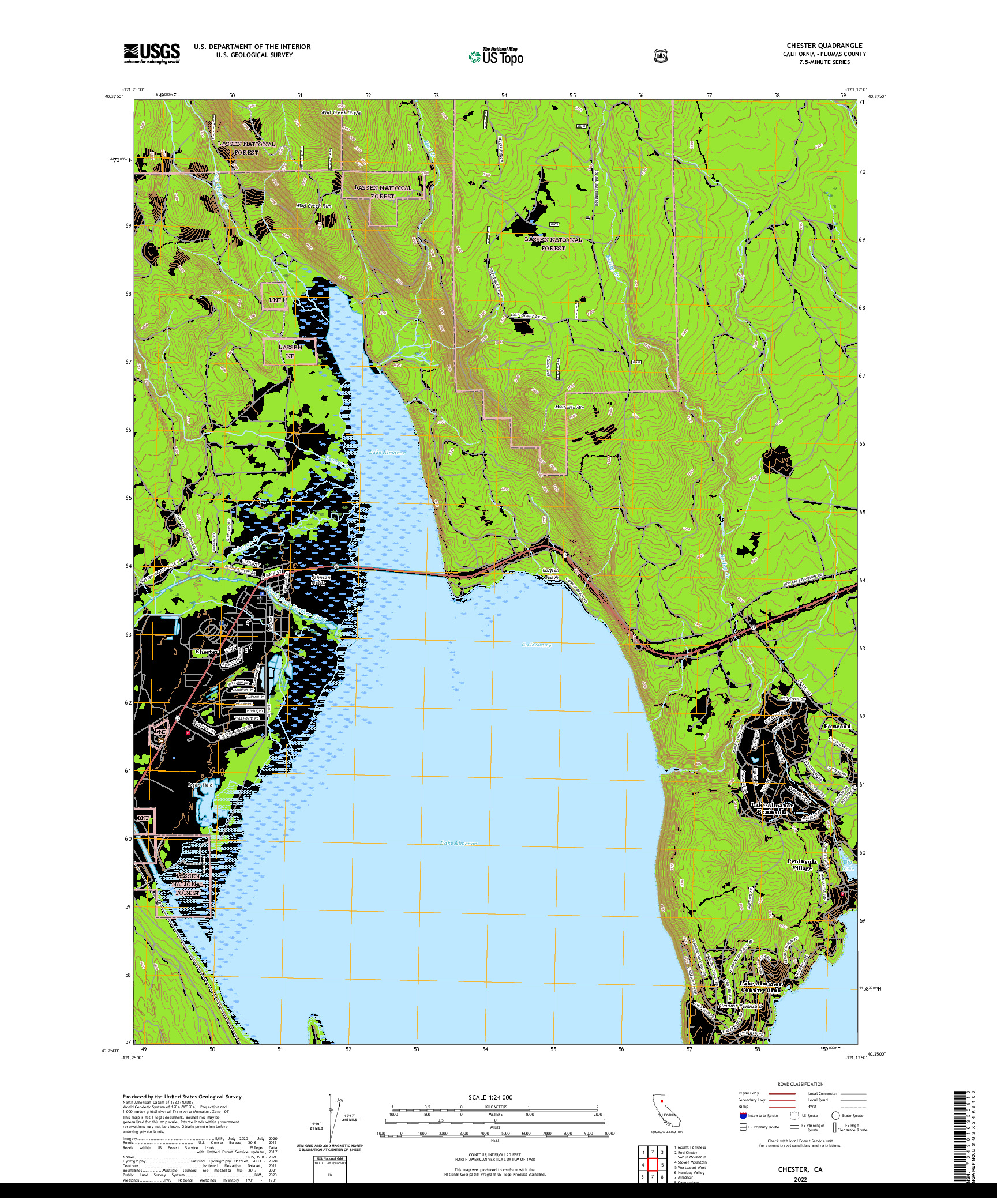 US TOPO 7.5-MINUTE MAP FOR CHESTER, CA