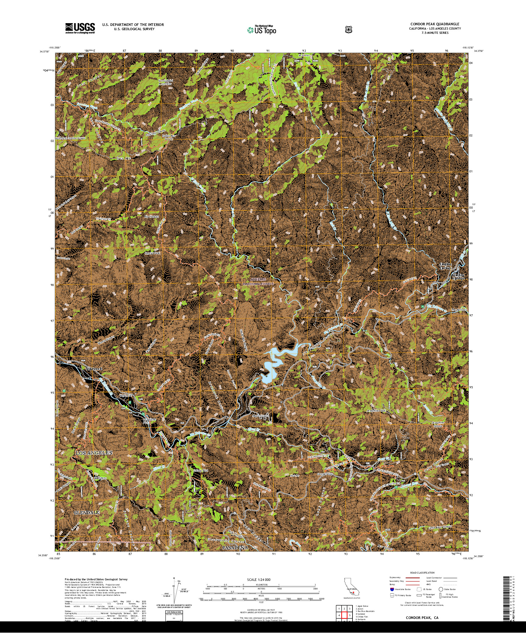 US TOPO 7.5-MINUTE MAP FOR CONDOR PEAK, CA