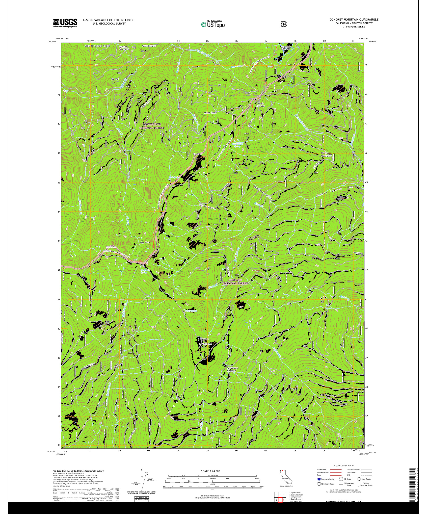 US TOPO 7.5-MINUTE MAP FOR CONDREY MOUNTAIN, CA