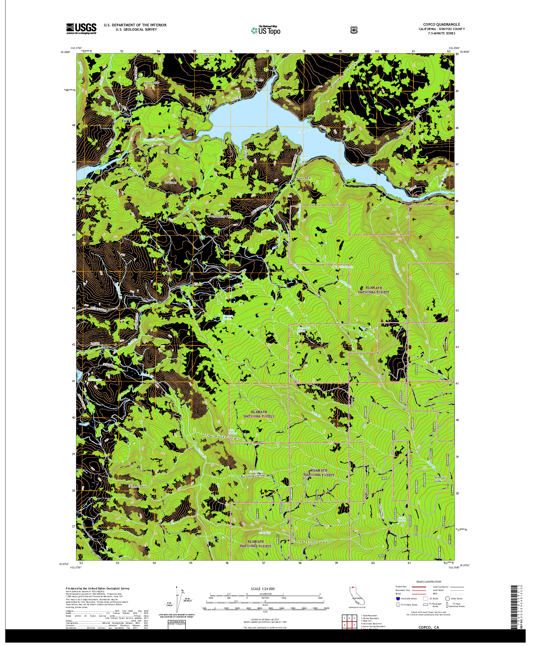 US TOPO 7.5-MINUTE MAP FOR COPCO, CA