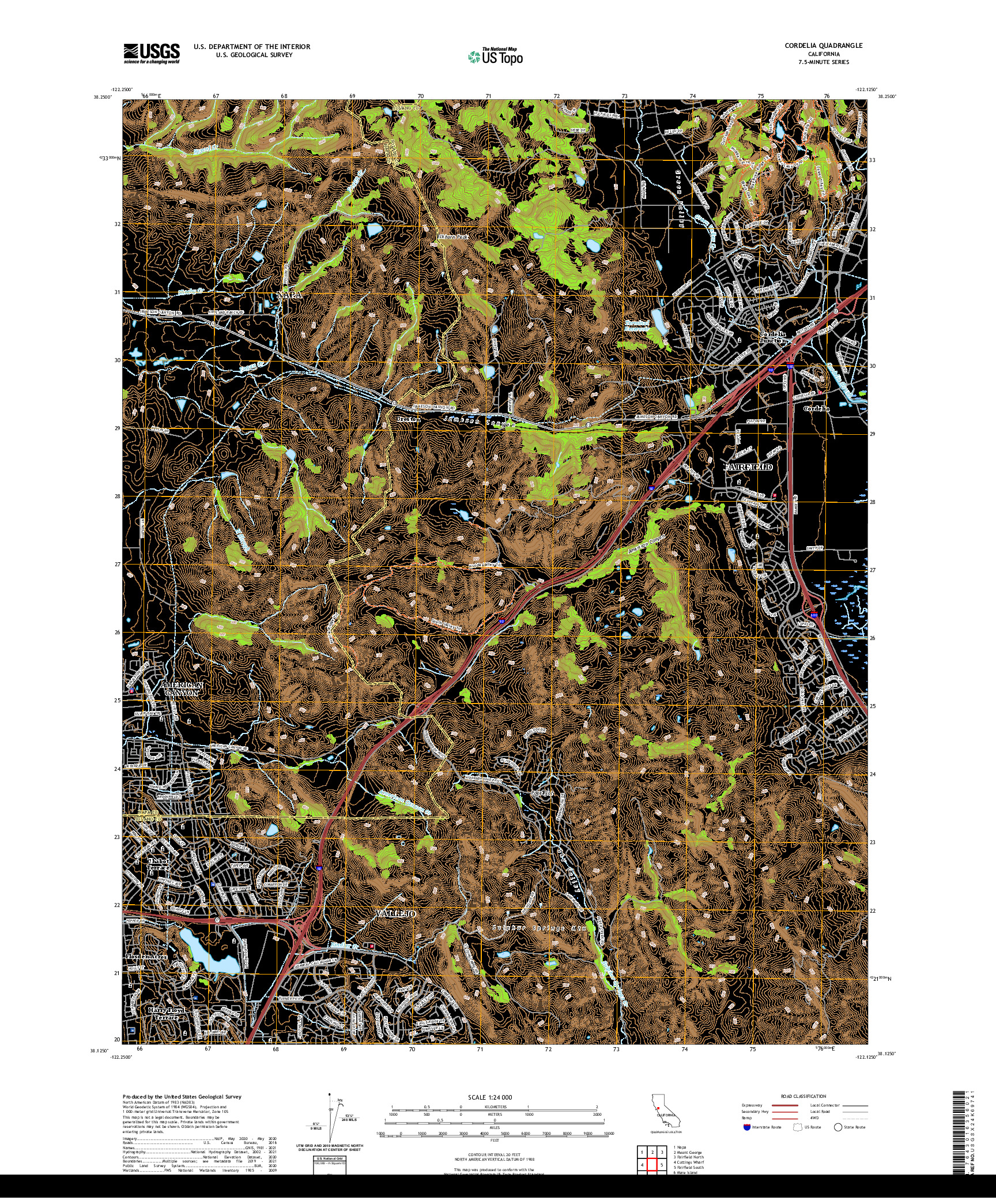 US TOPO 7.5-MINUTE MAP FOR CORDELIA, CA