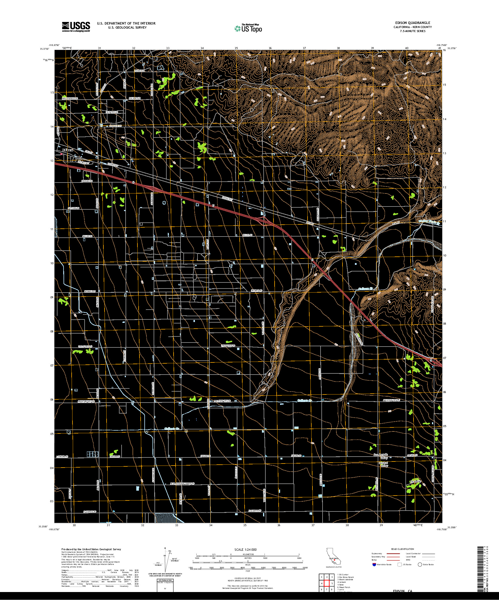 US TOPO 7.5-MINUTE MAP FOR EDISON, CA