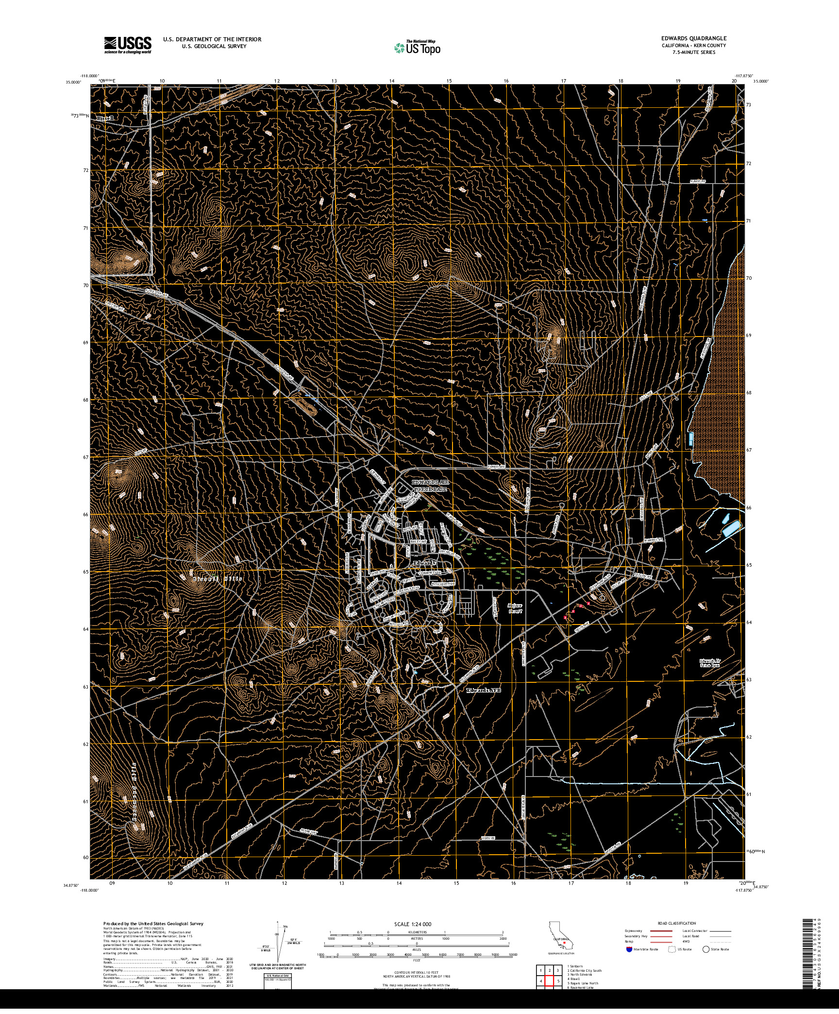 US TOPO 7.5-MINUTE MAP FOR EDWARDS, CA