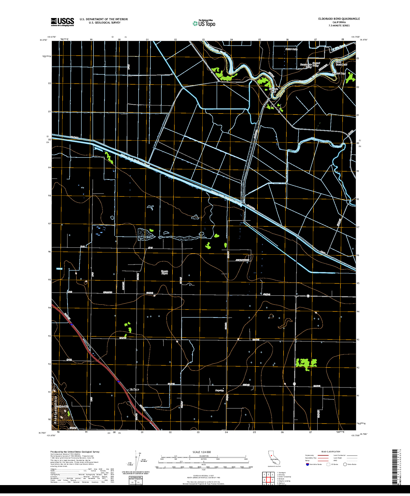US TOPO 7.5-MINUTE MAP FOR ELDORADO BEND, CA