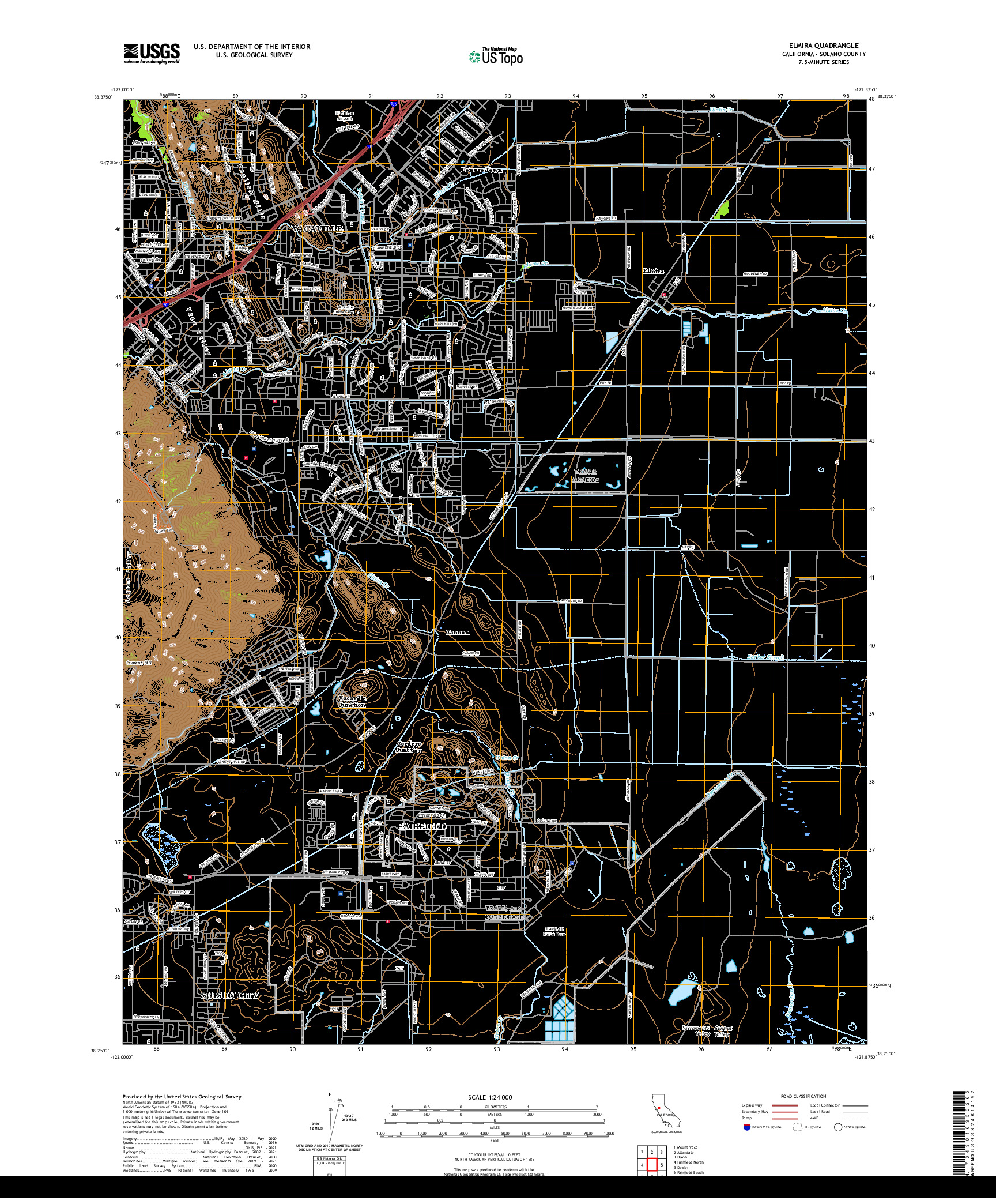 US TOPO 7.5-MINUTE MAP FOR ELMIRA, CA