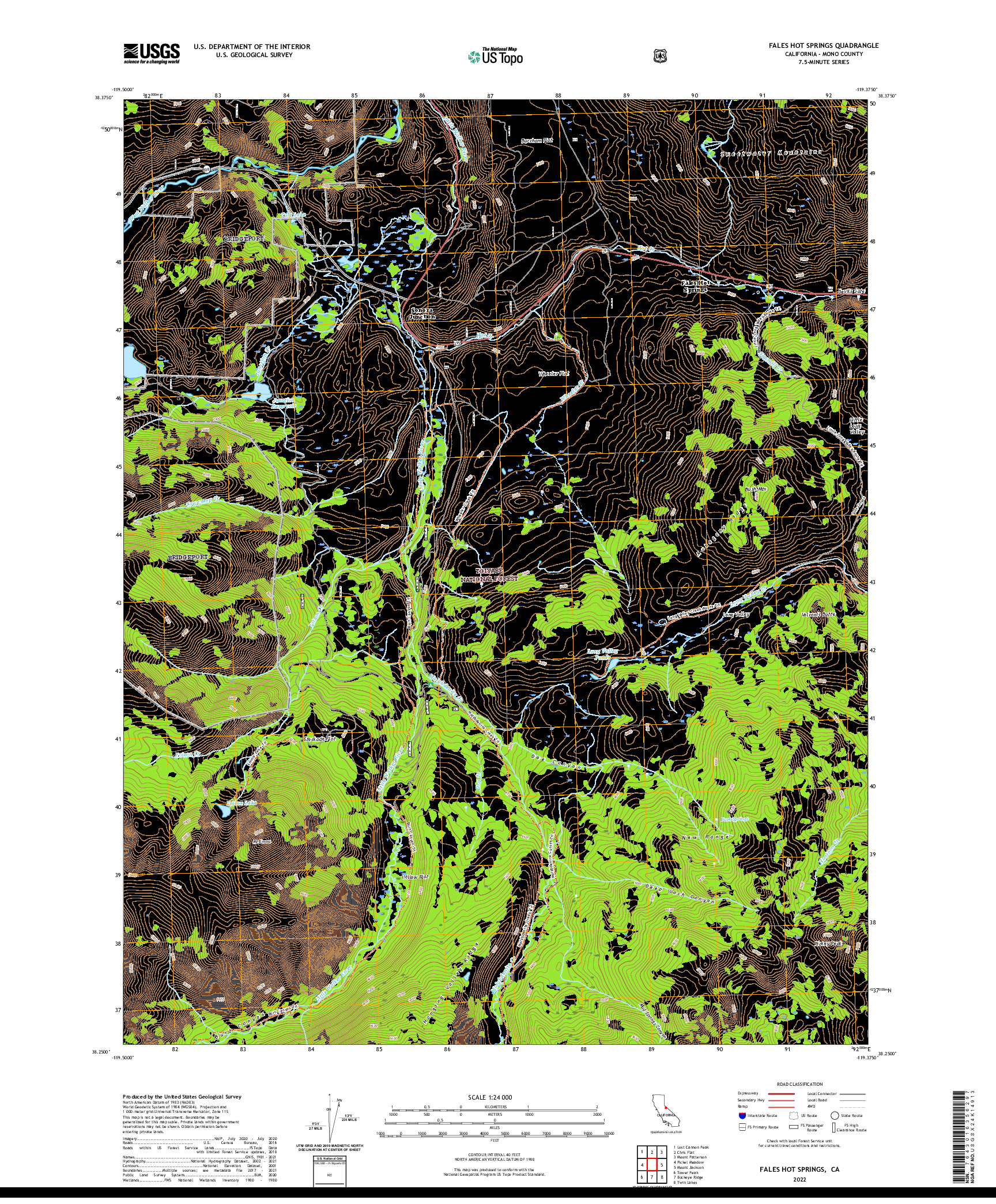 US TOPO 7.5-MINUTE MAP FOR FALES HOT SPRINGS, CA