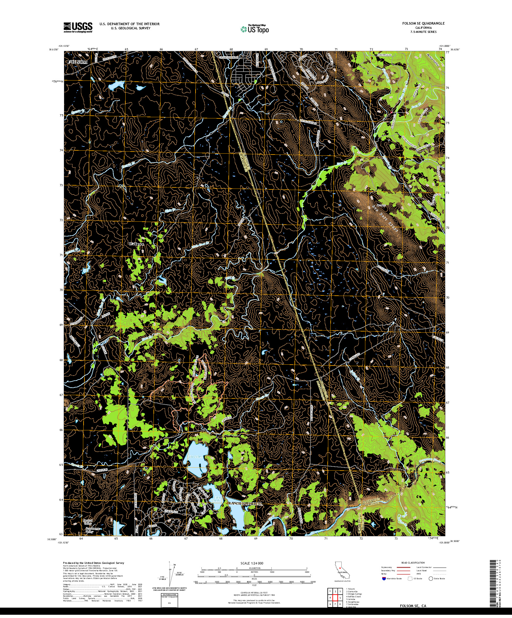 US TOPO 7.5-MINUTE MAP FOR FOLSOM SE, CA