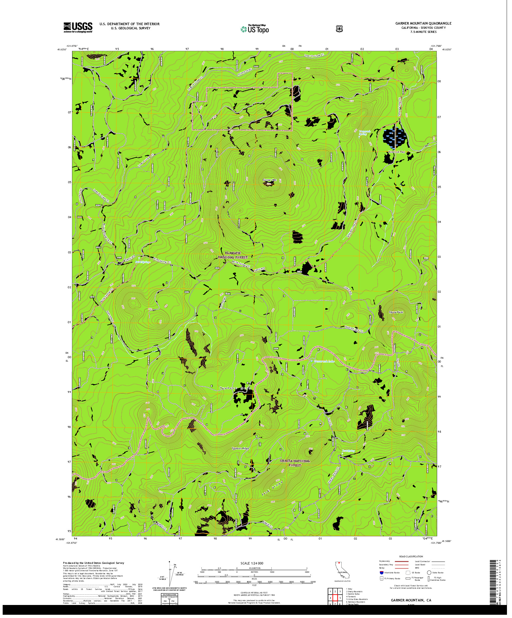 US TOPO 7.5-MINUTE MAP FOR GARNER MOUNTAIN, CA