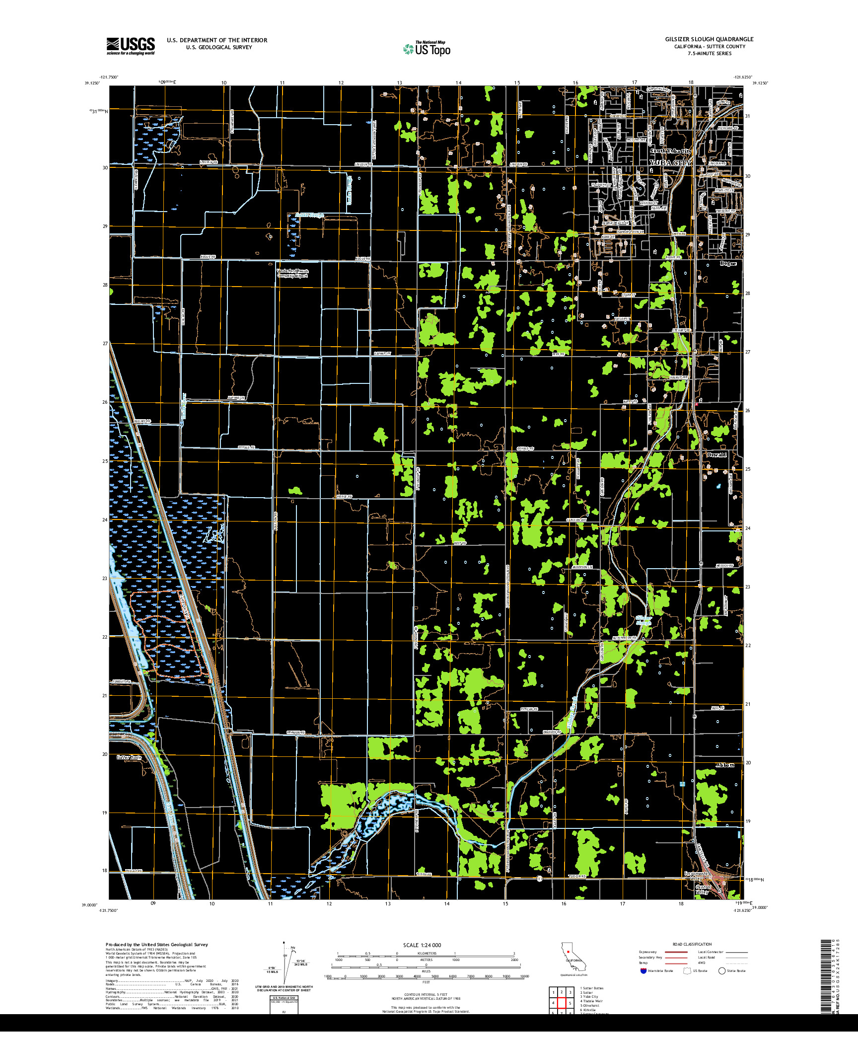 US TOPO 7.5-MINUTE MAP FOR GILSIZER SLOUGH, CA