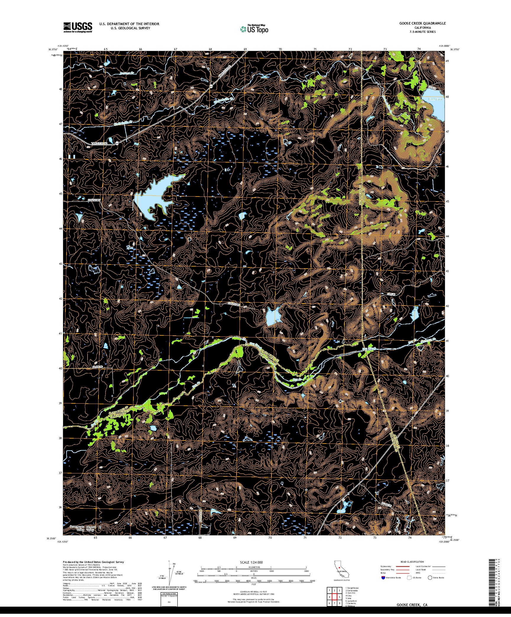 US TOPO 7.5-MINUTE MAP FOR GOOSE CREEK, CA