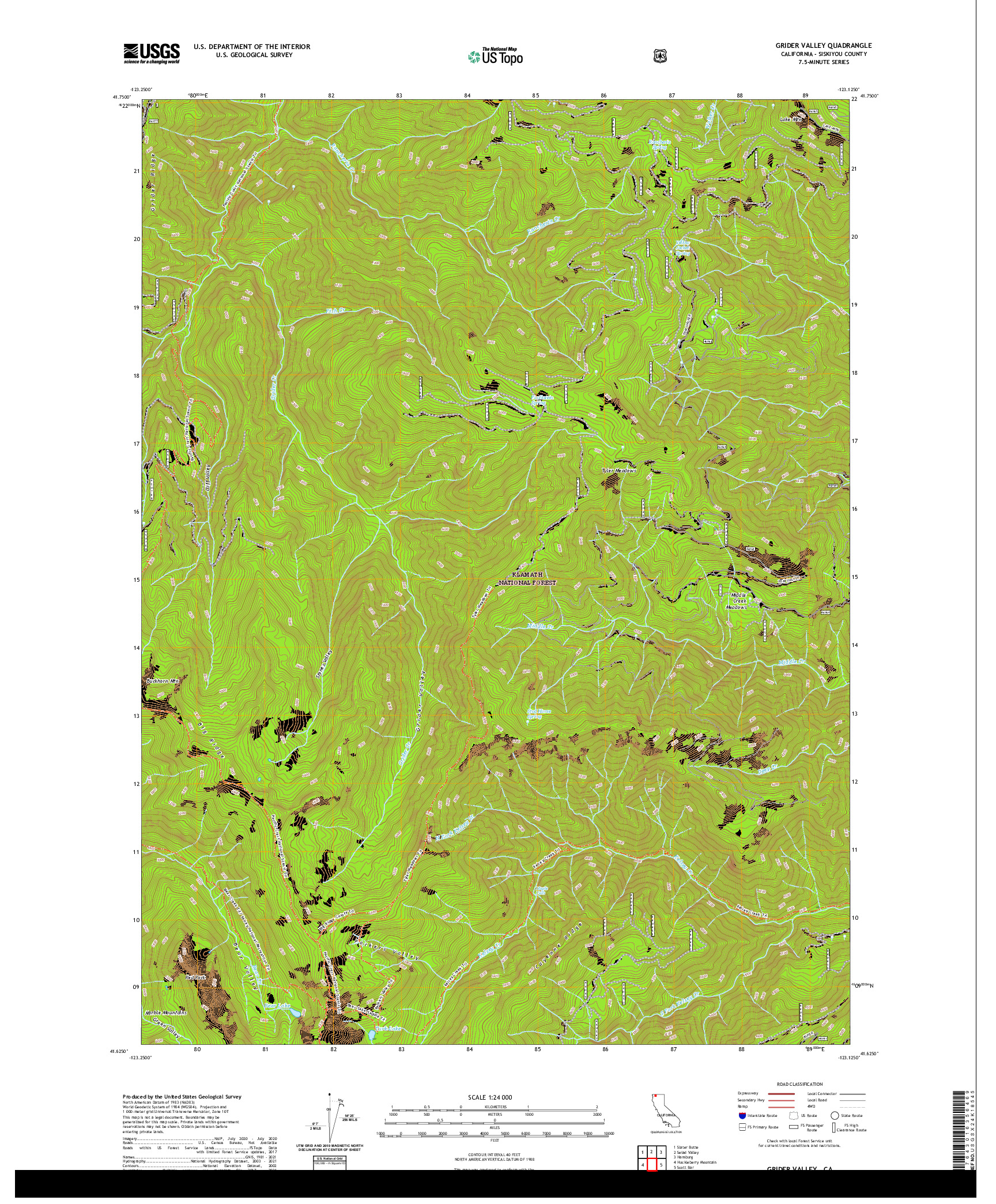 US TOPO 7.5-MINUTE MAP FOR GRIDER VALLEY, CA