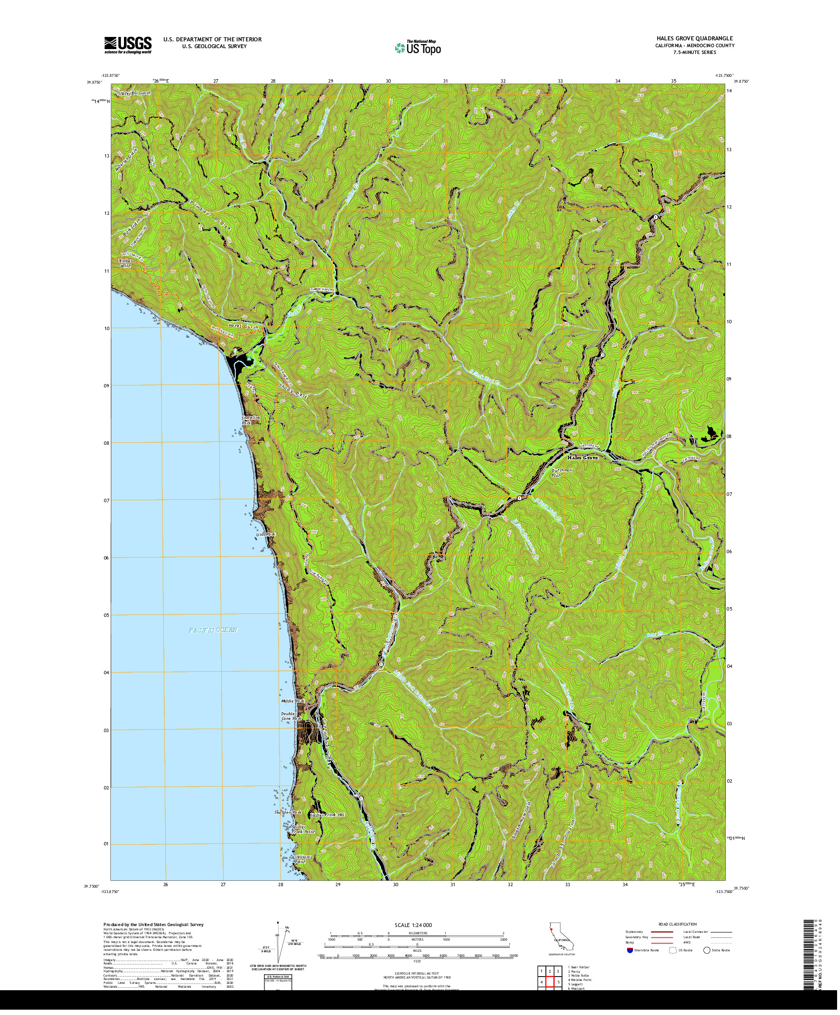 US TOPO 7.5-MINUTE MAP FOR HALES GROVE, CA