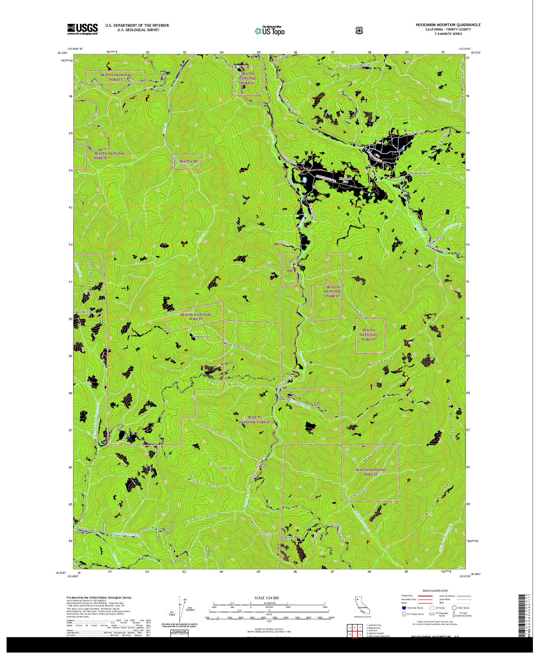 US TOPO 7.5-MINUTE MAP FOR HOOSIMBIM MOUNTAIN, CA