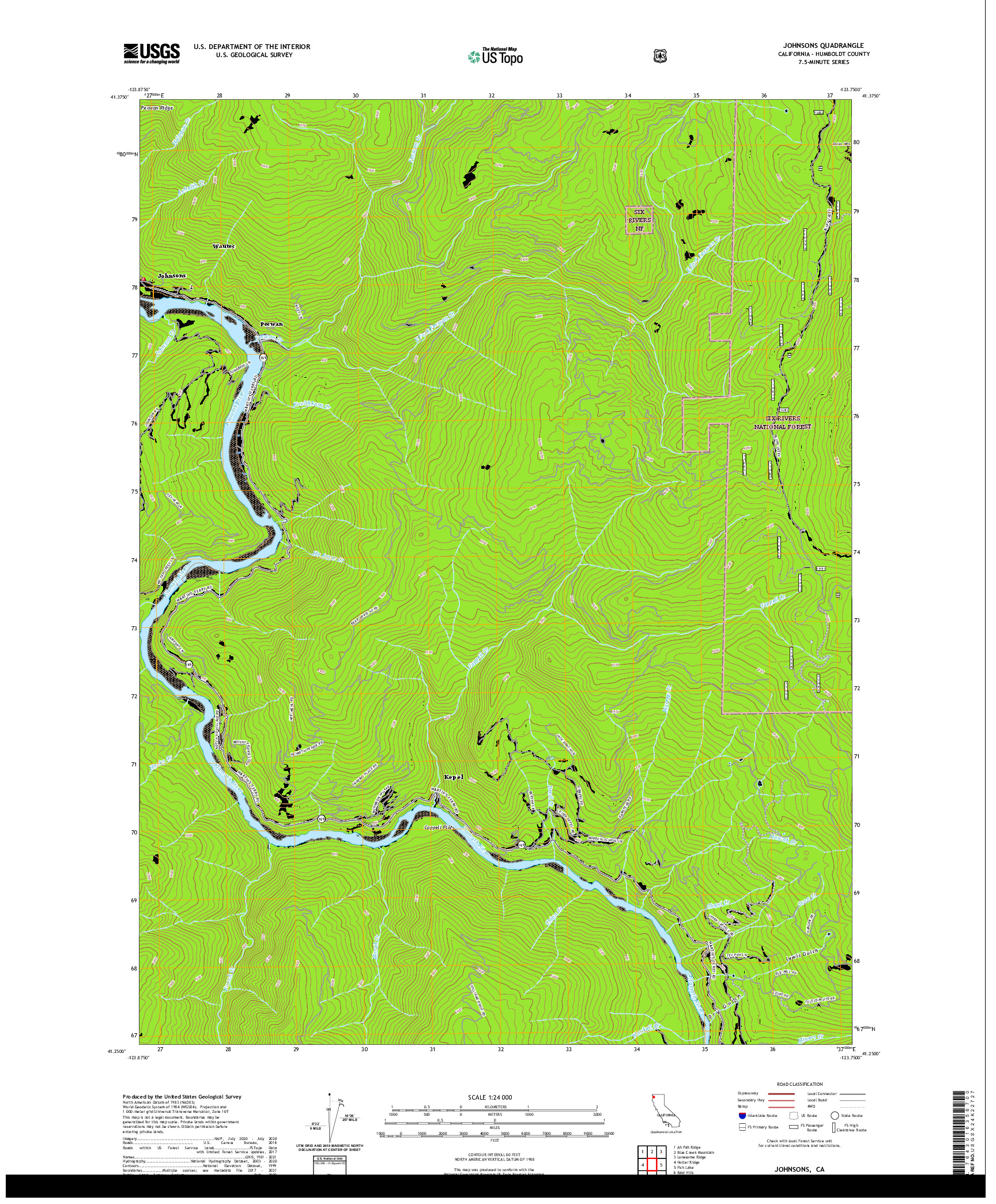 US TOPO 7.5-MINUTE MAP FOR JOHNSONS, CA