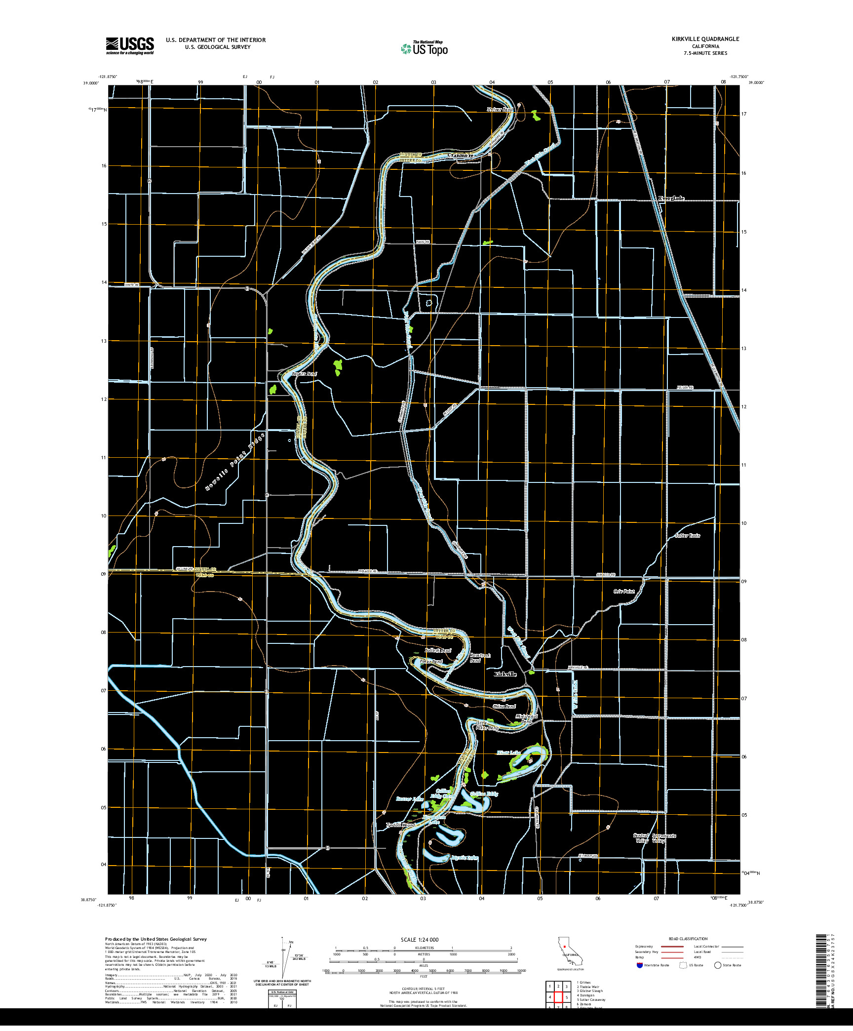 US TOPO 7.5-MINUTE MAP FOR KIRKVILLE, CA