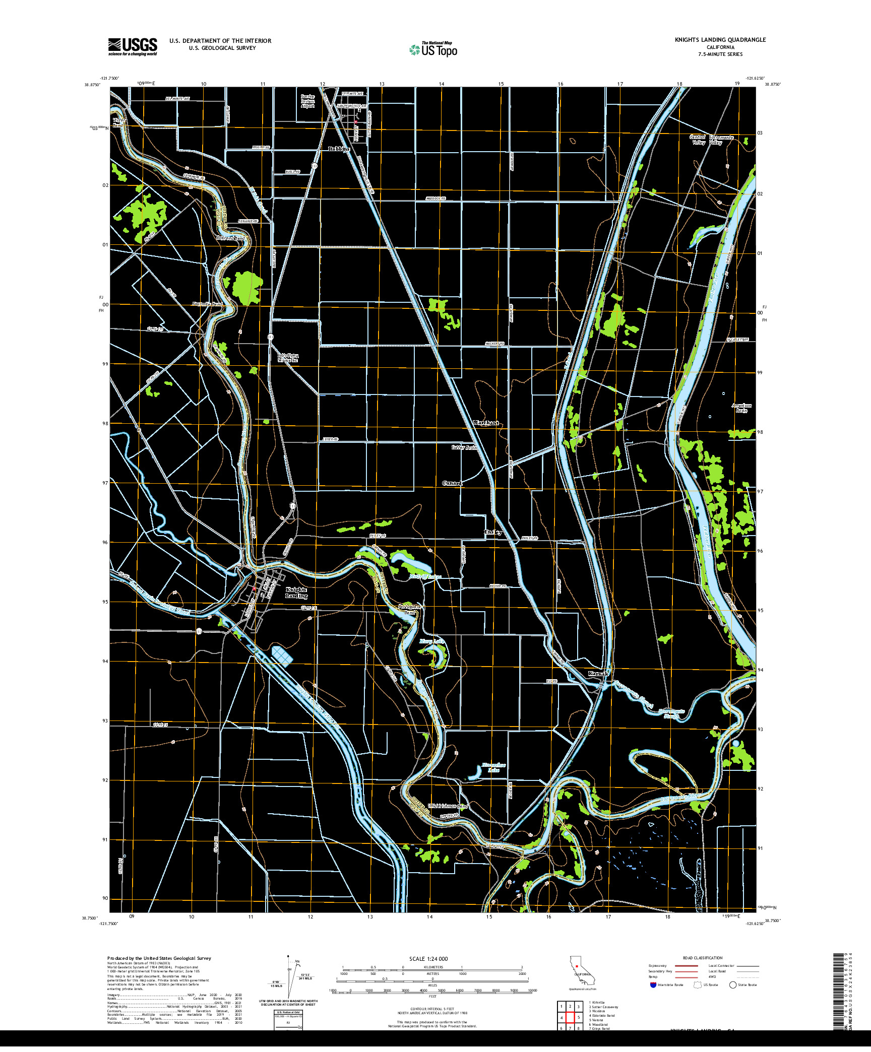 US TOPO 7.5-MINUTE MAP FOR KNIGHTS LANDING, CA