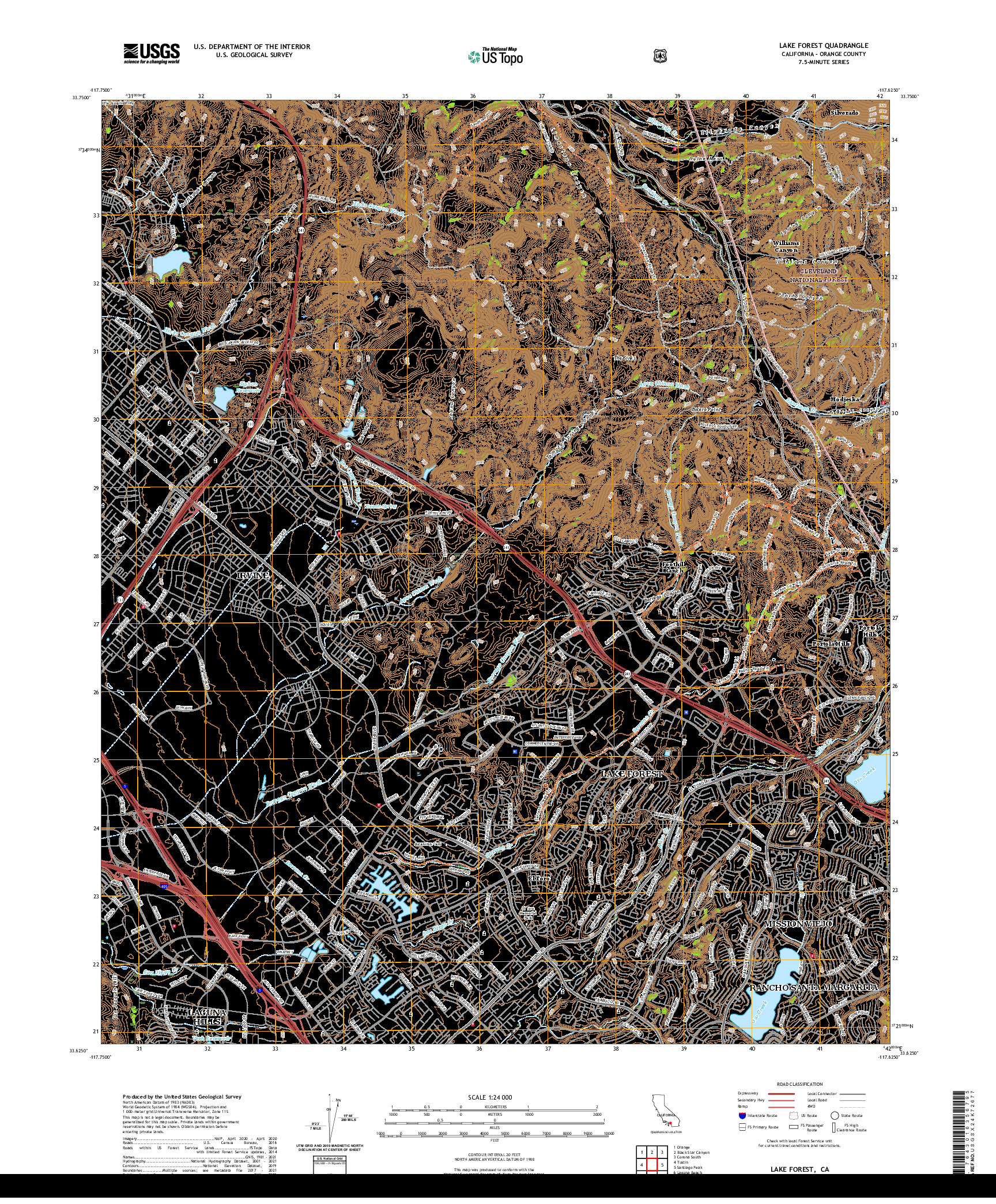 US TOPO 7.5-MINUTE MAP FOR LAKE FOREST, CA