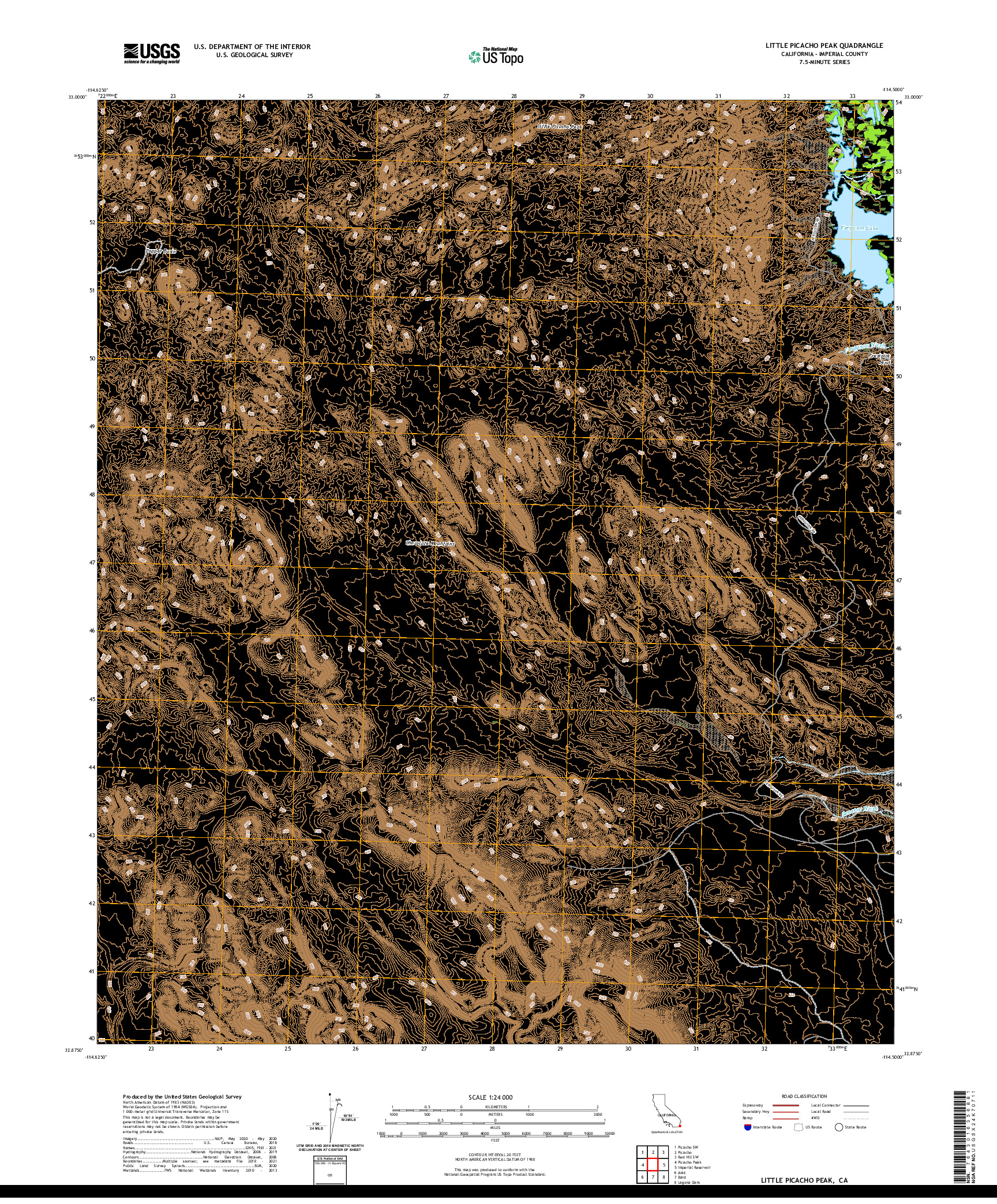 US TOPO 7.5-MINUTE MAP FOR LITTLE PICACHO PEAK, CA