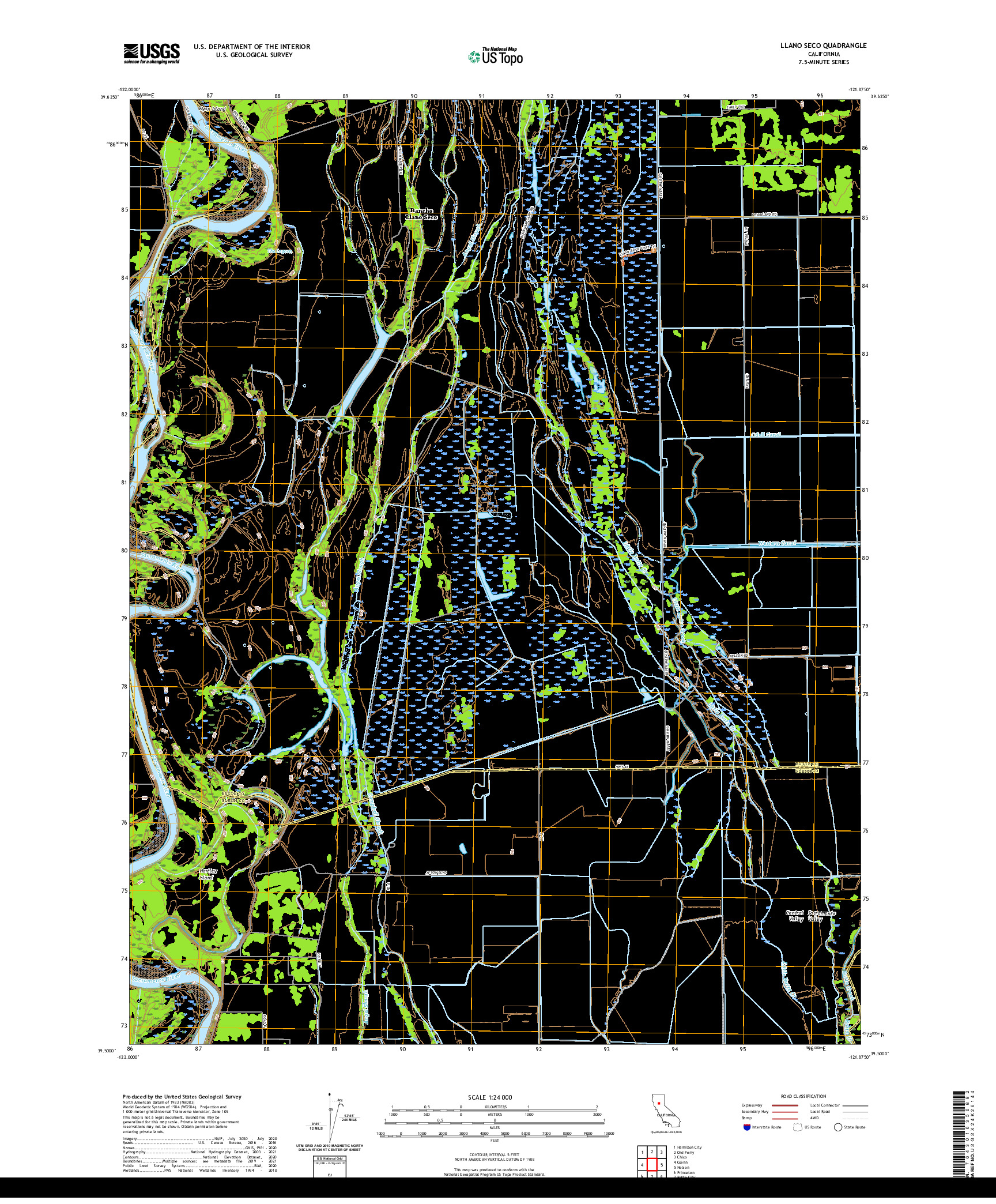 US TOPO 7.5-MINUTE MAP FOR LLANO SECO, CA