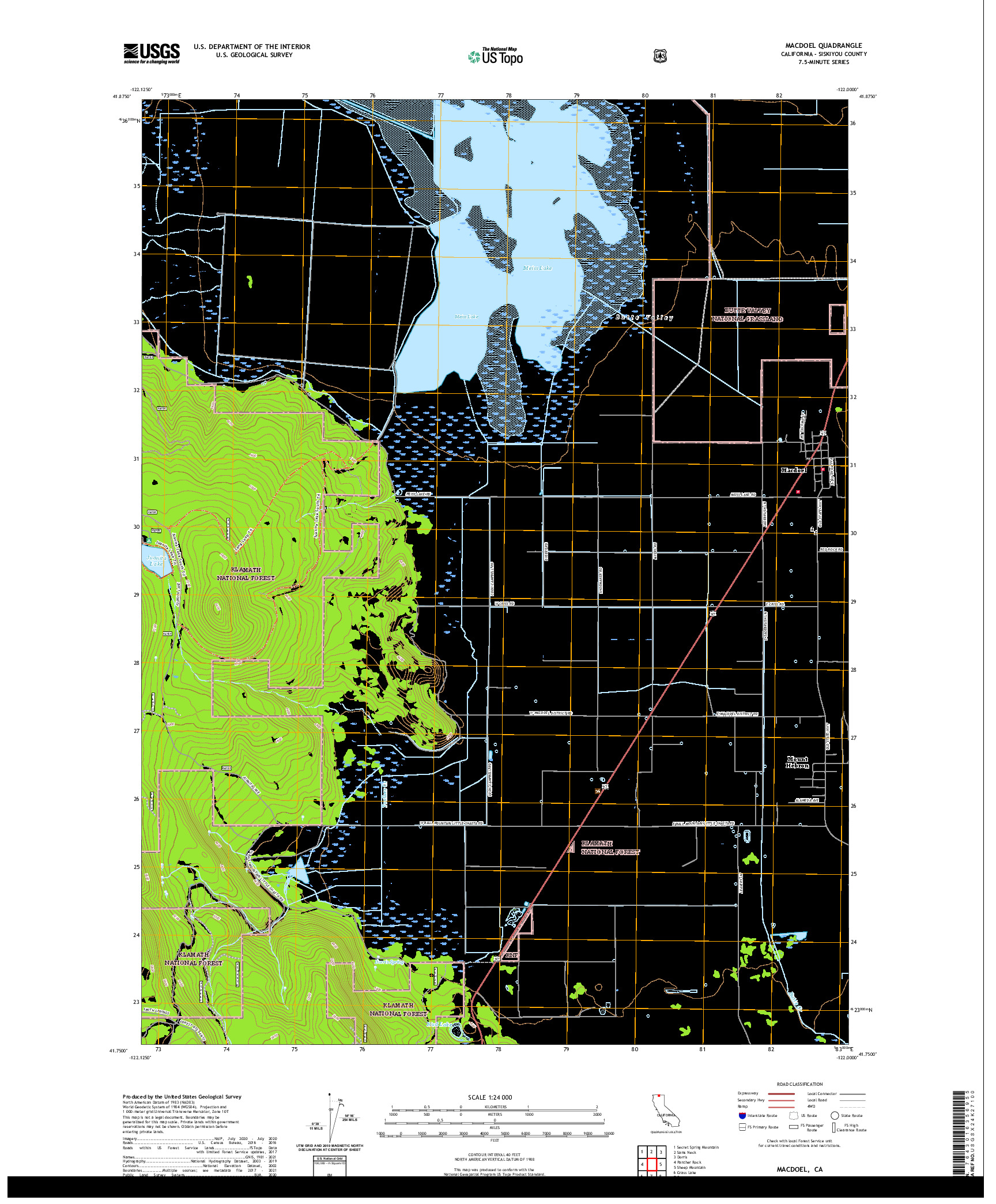 US TOPO 7.5-MINUTE MAP FOR MACDOEL, CA