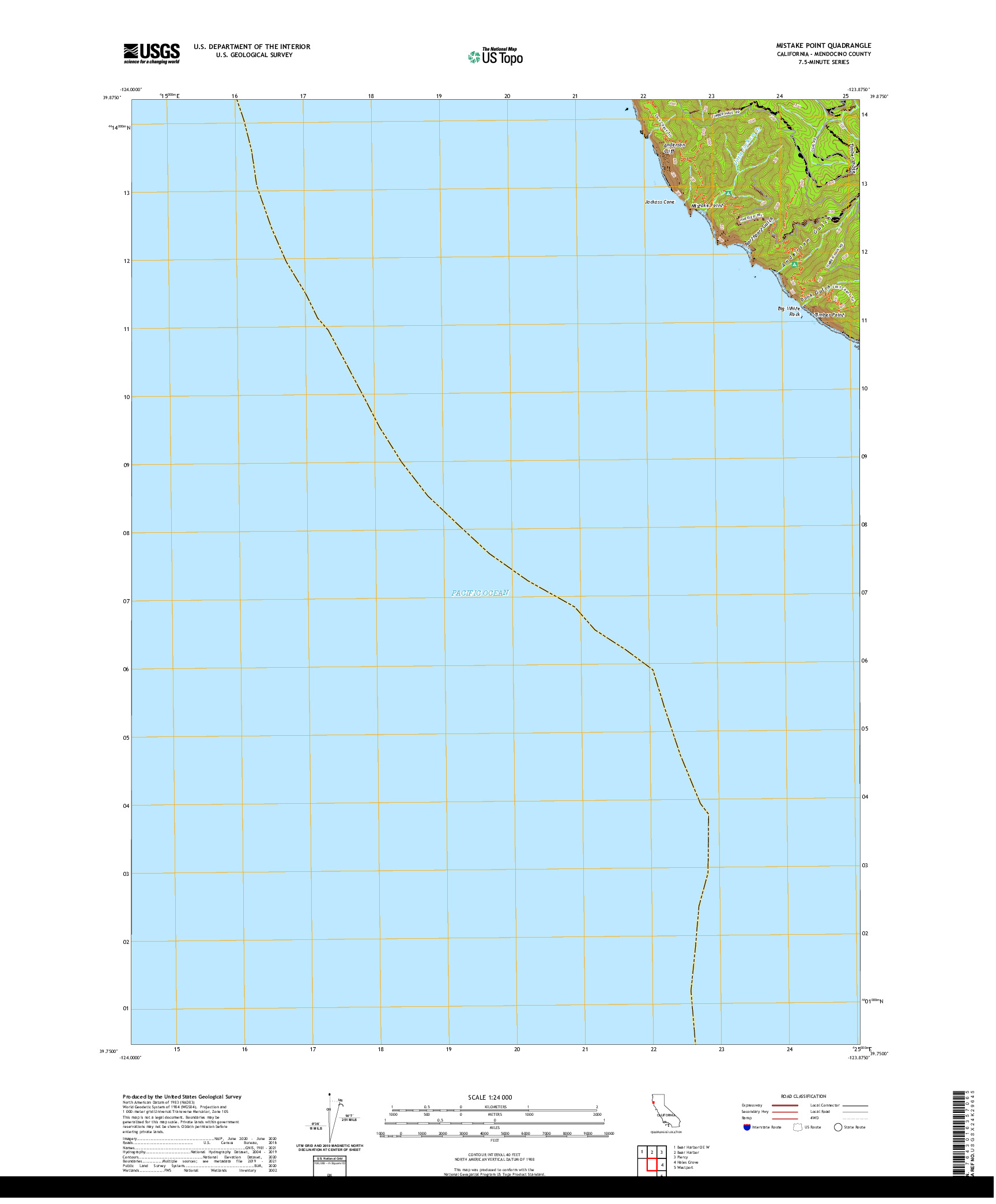 US TOPO 7.5-MINUTE MAP FOR MISTAKE POINT, CA