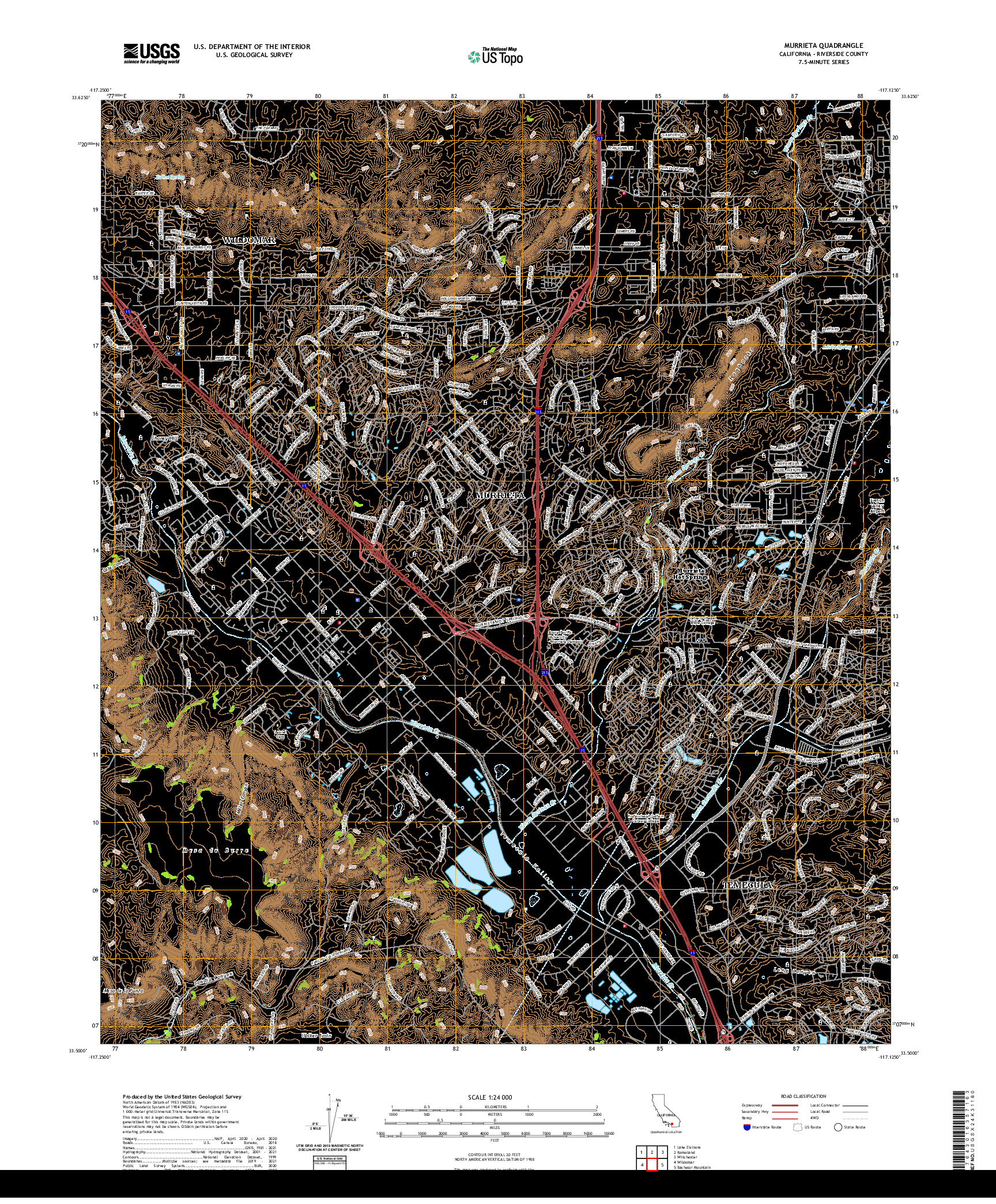 US TOPO 7.5-MINUTE MAP FOR MURRIETA, CA