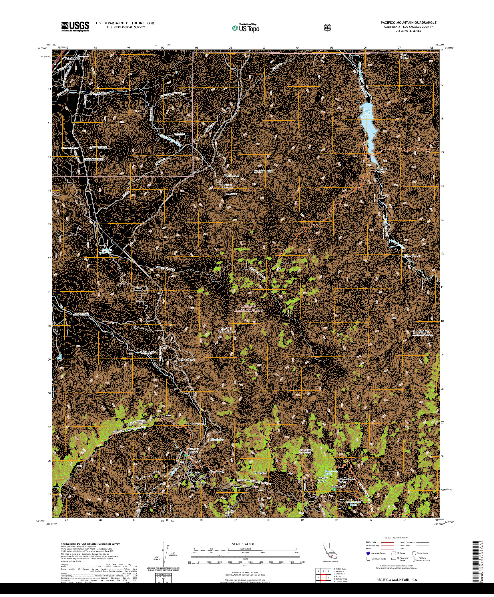 US TOPO 7.5-MINUTE MAP FOR PACIFICO MOUNTAIN, CA