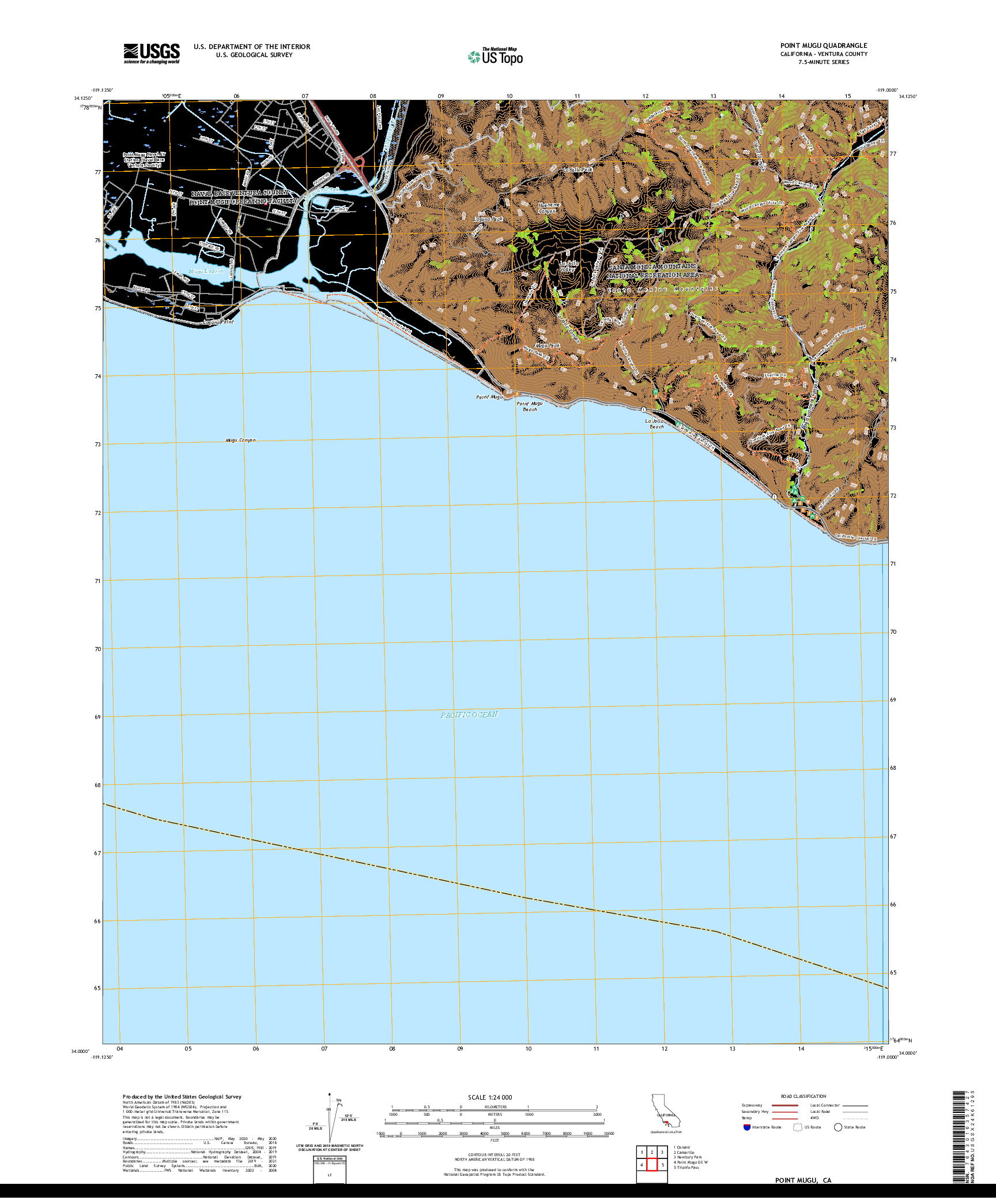 US TOPO 7.5-MINUTE MAP FOR POINT MUGU, CA