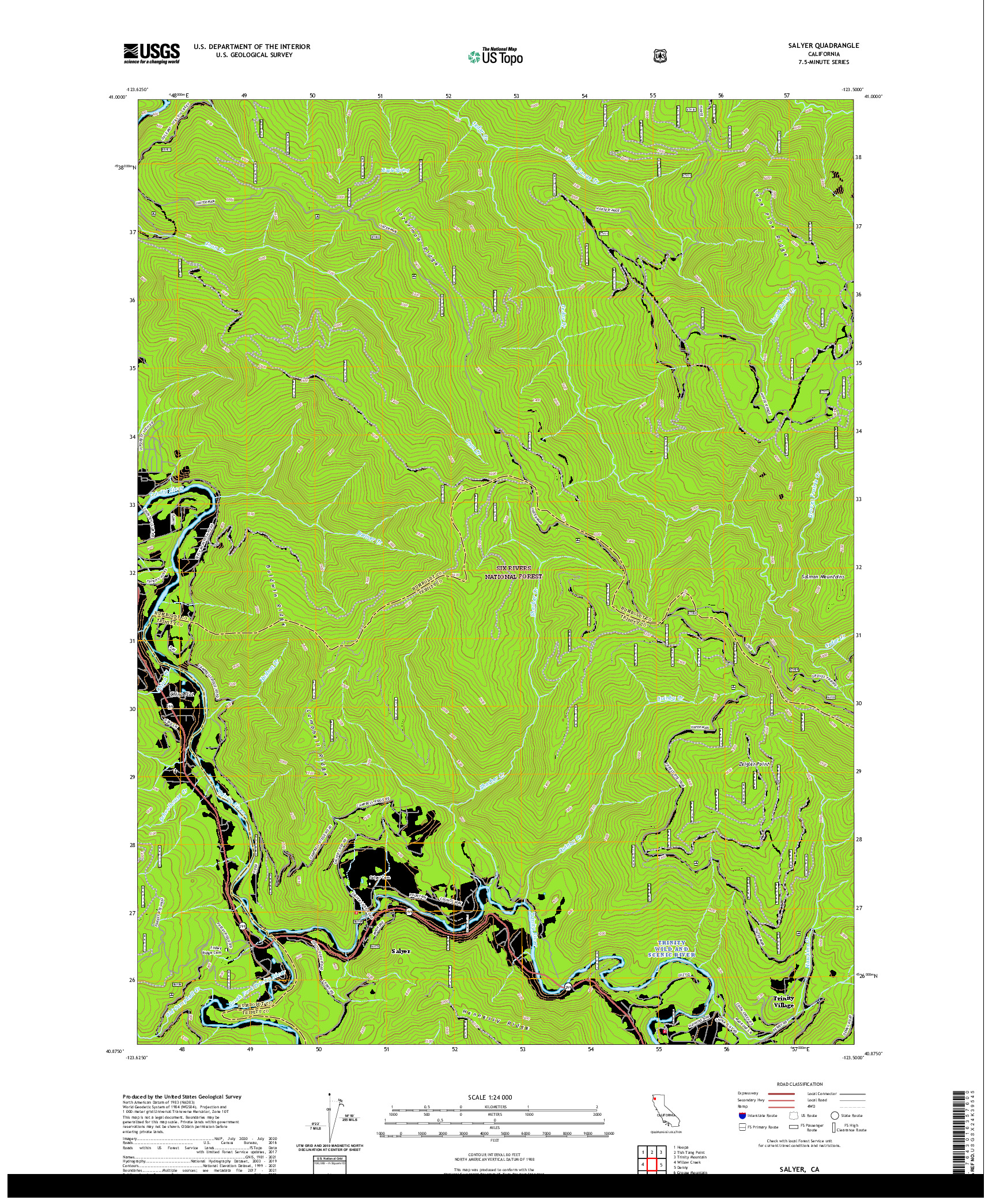 US TOPO 7.5-MINUTE MAP FOR SALYER, CA