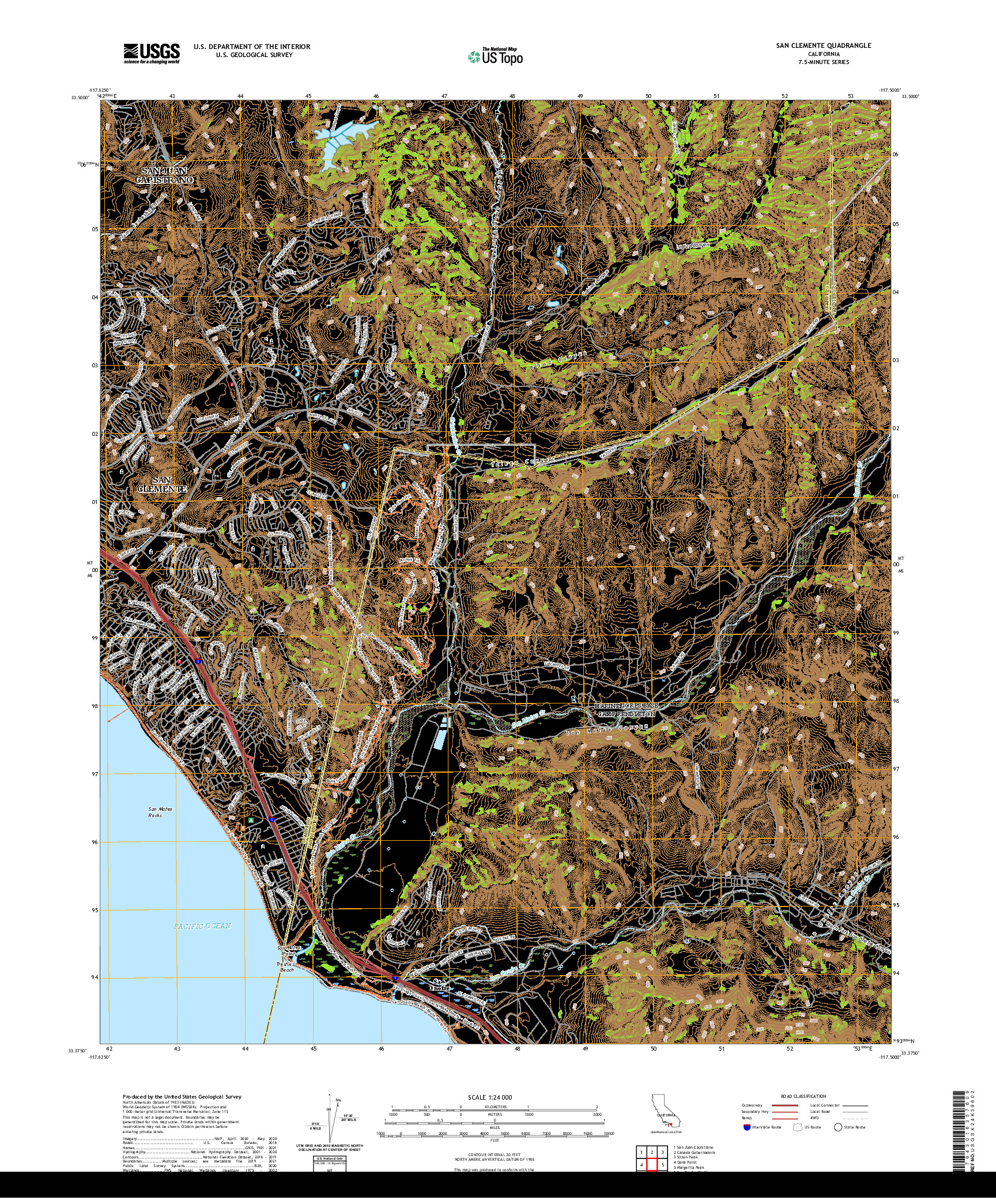 US TOPO 7.5-MINUTE MAP FOR SAN CLEMENTE, CA