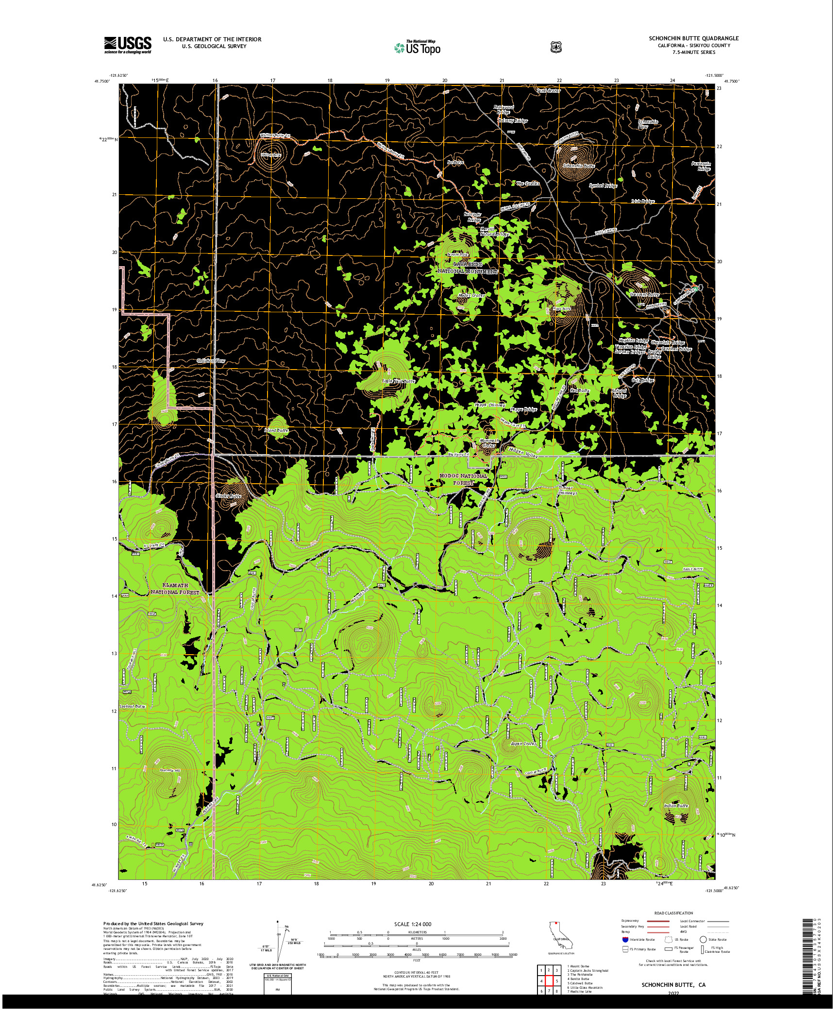 US TOPO 7.5-MINUTE MAP FOR SCHONCHIN BUTTE, CA