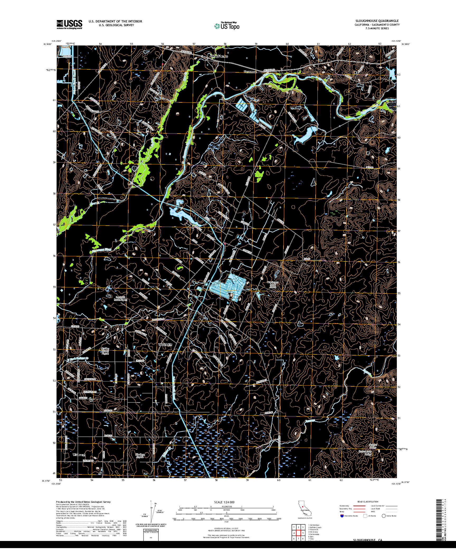 US TOPO 7.5-MINUTE MAP FOR SLOUGHHOUSE, CA