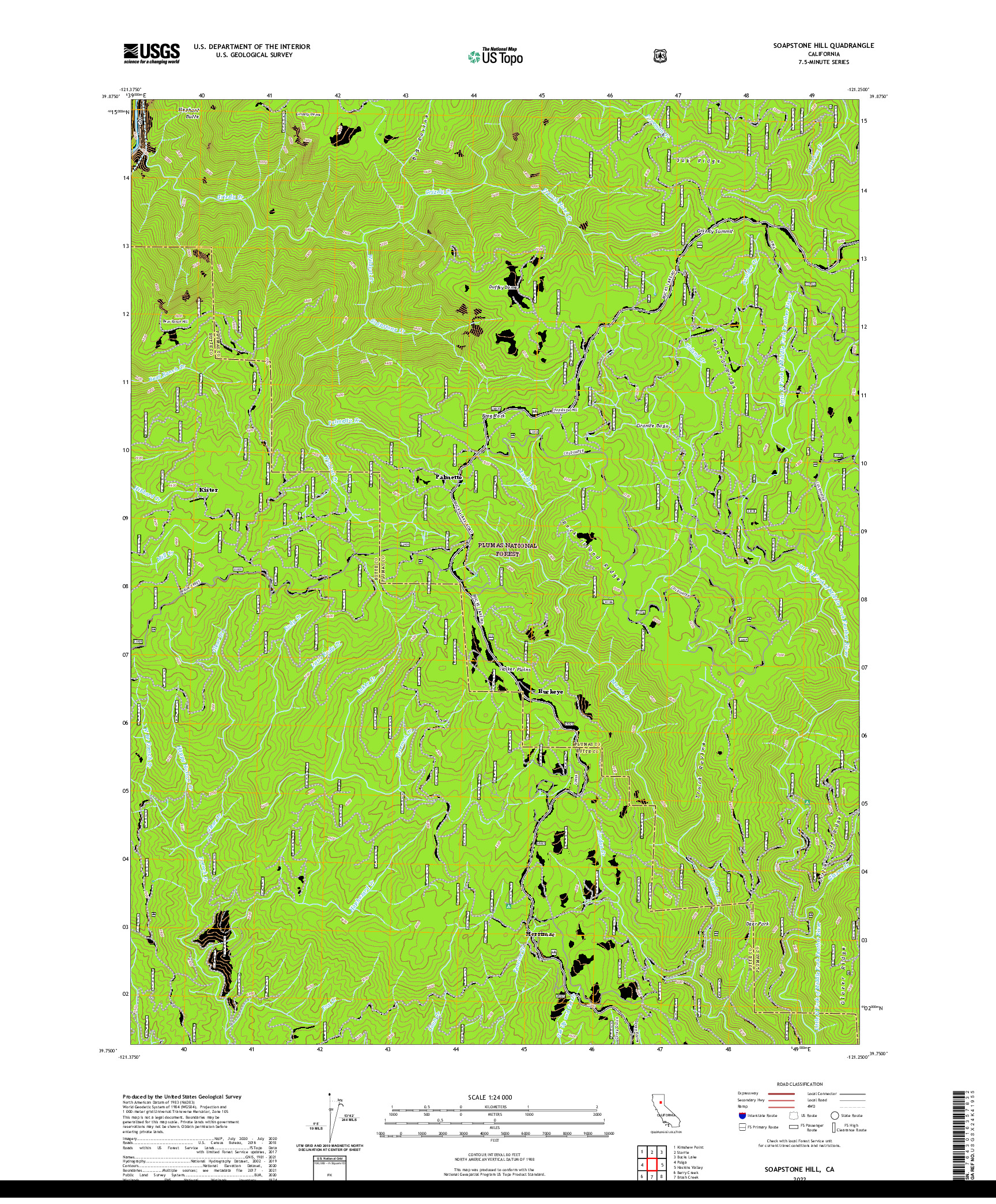 US TOPO 7.5-MINUTE MAP FOR SOAPSTONE HILL, CA