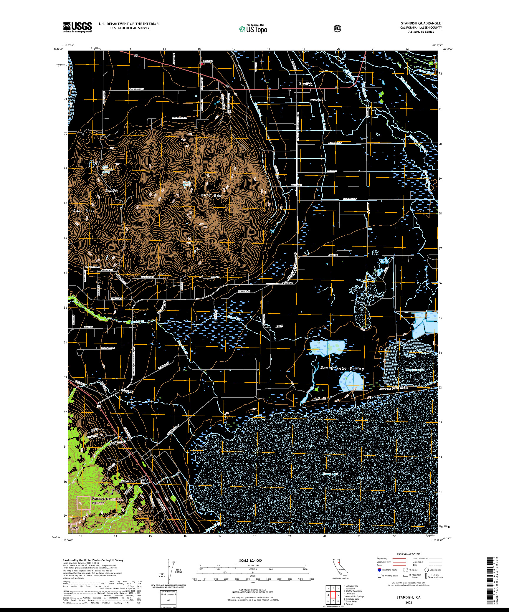 US TOPO 7.5-MINUTE MAP FOR STANDISH, CA