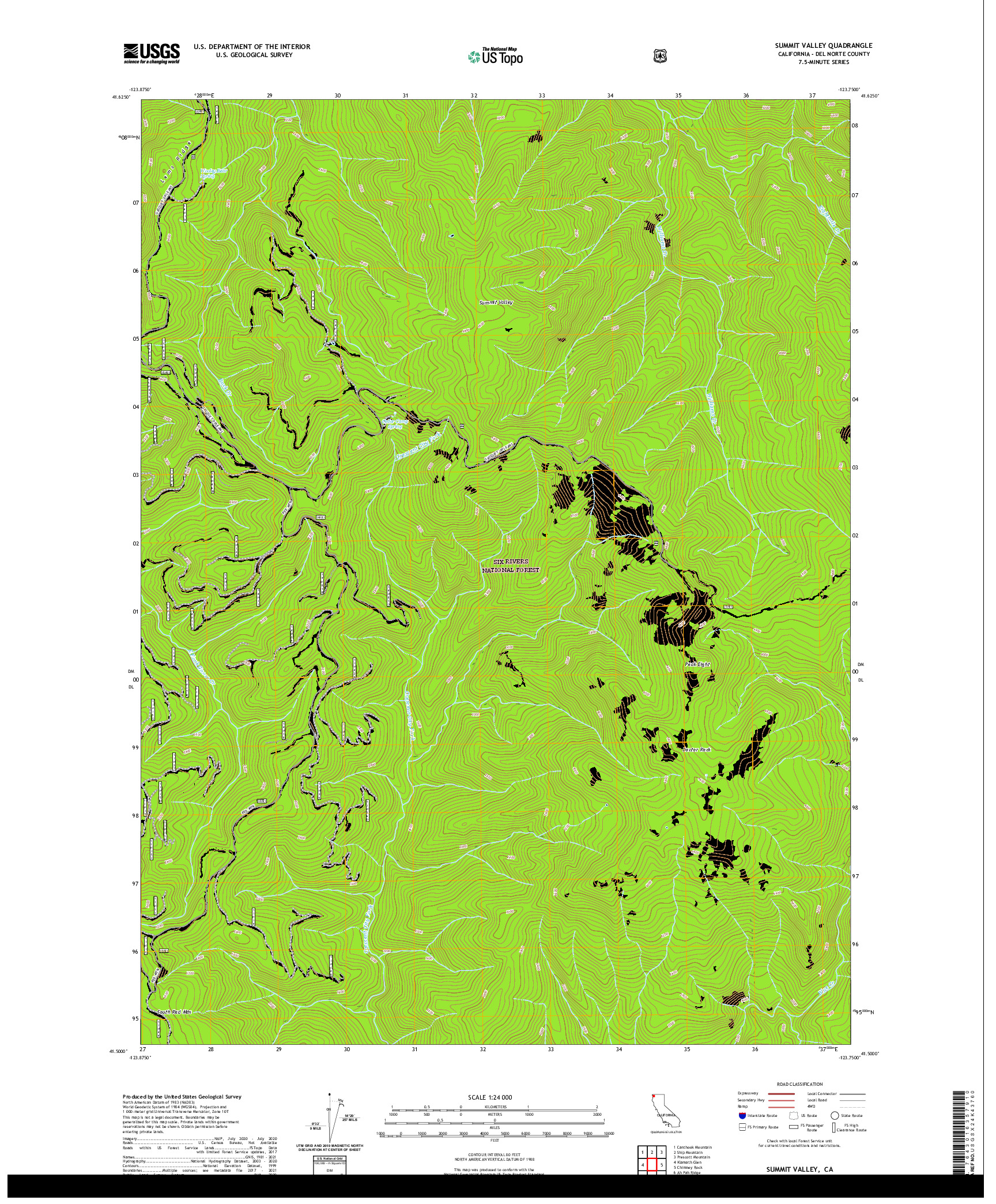 US TOPO 7.5-MINUTE MAP FOR SUMMIT VALLEY, CA