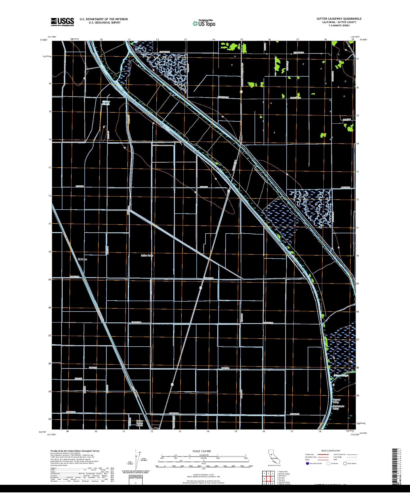 US TOPO 7.5-MINUTE MAP FOR SUTTER CAUSEWAY, CA