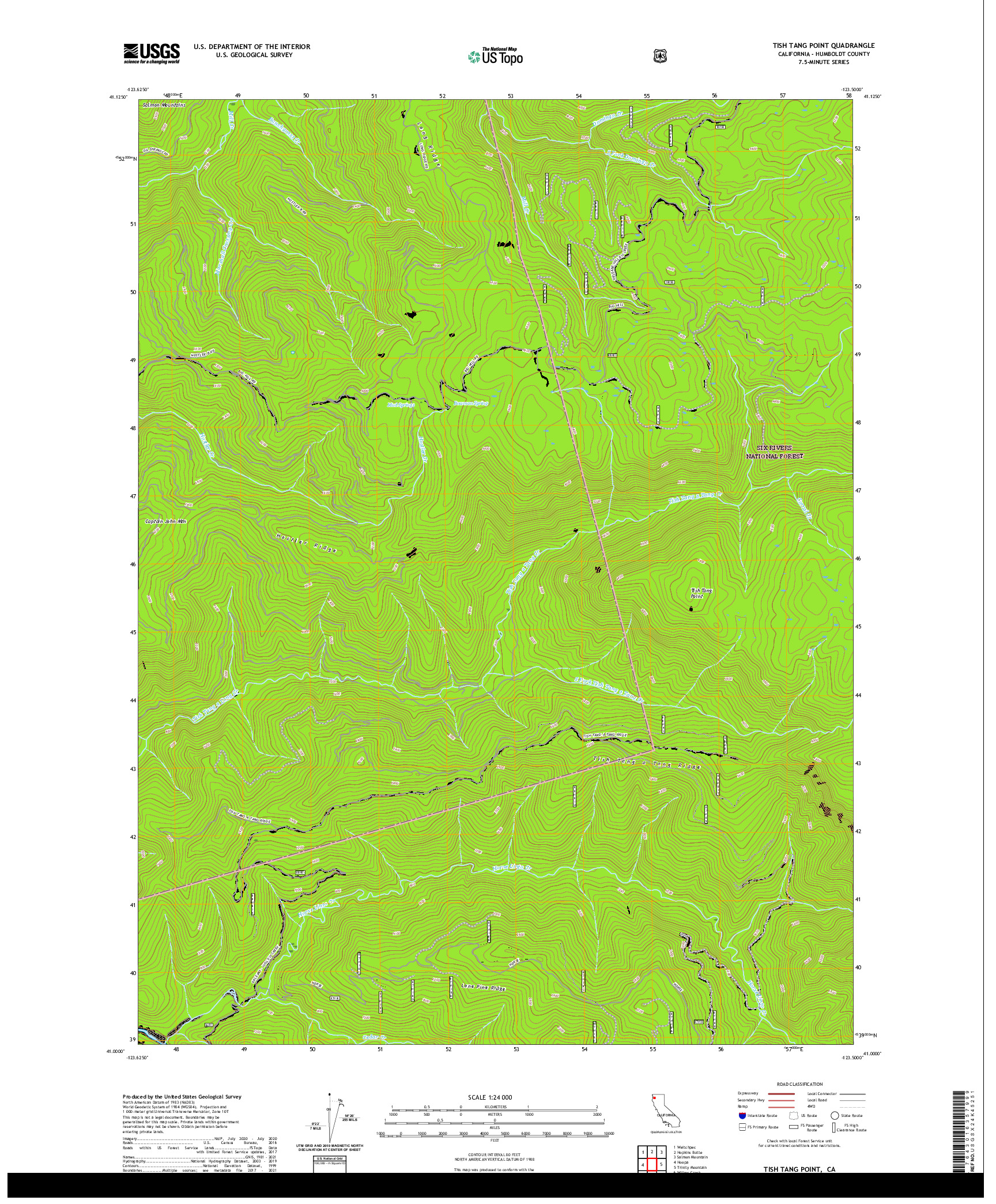 US TOPO 7.5-MINUTE MAP FOR TISH TANG POINT, CA