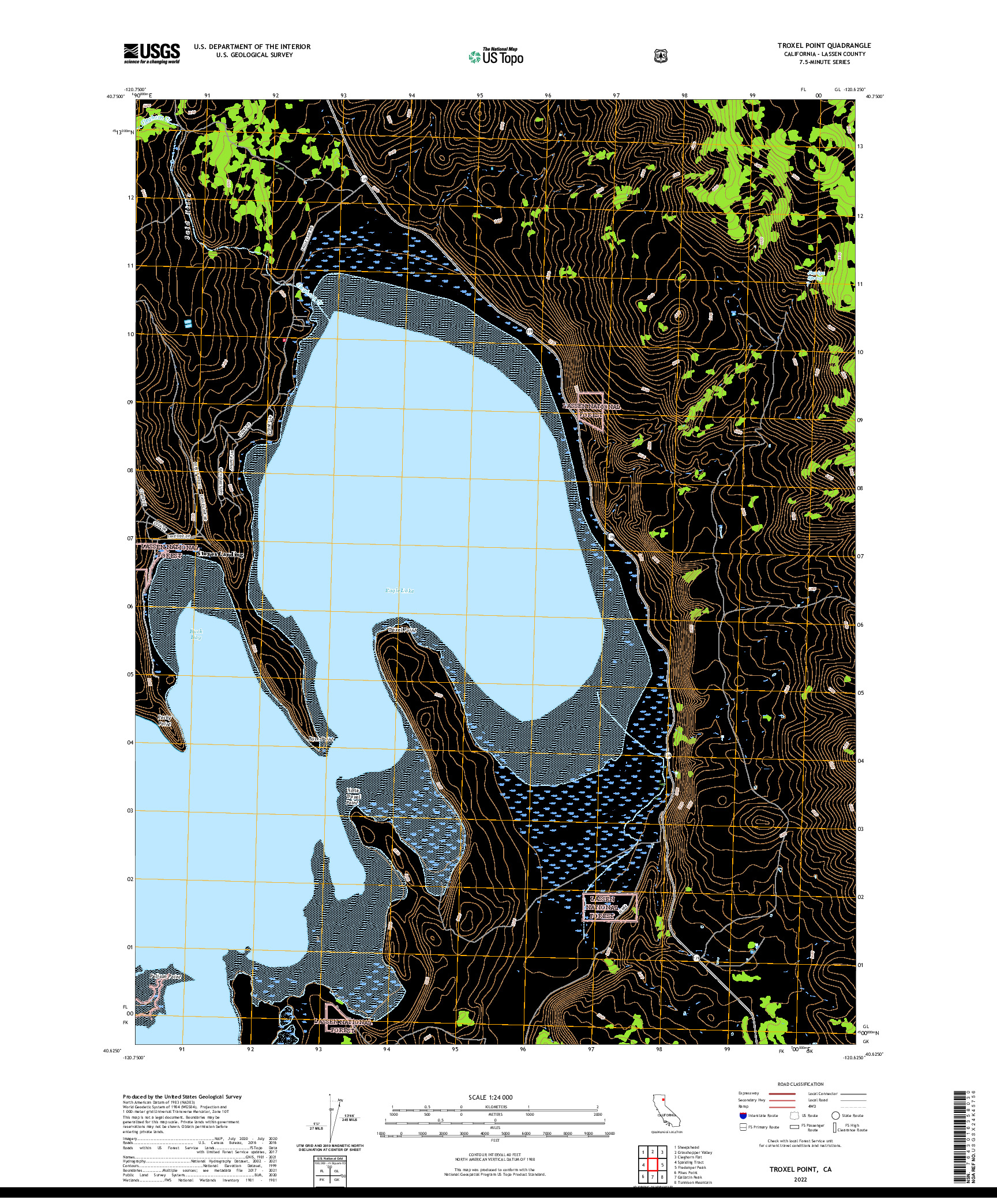 US TOPO 7.5-MINUTE MAP FOR TROXEL POINT, CA