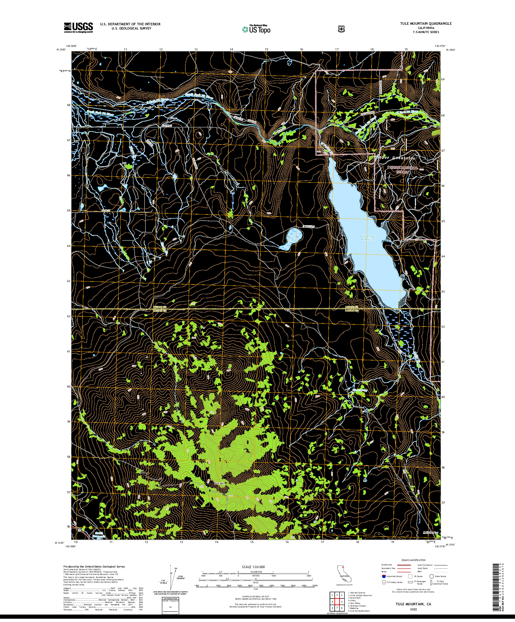 US TOPO 7.5-MINUTE MAP FOR TULE MOUNTAIN, CA