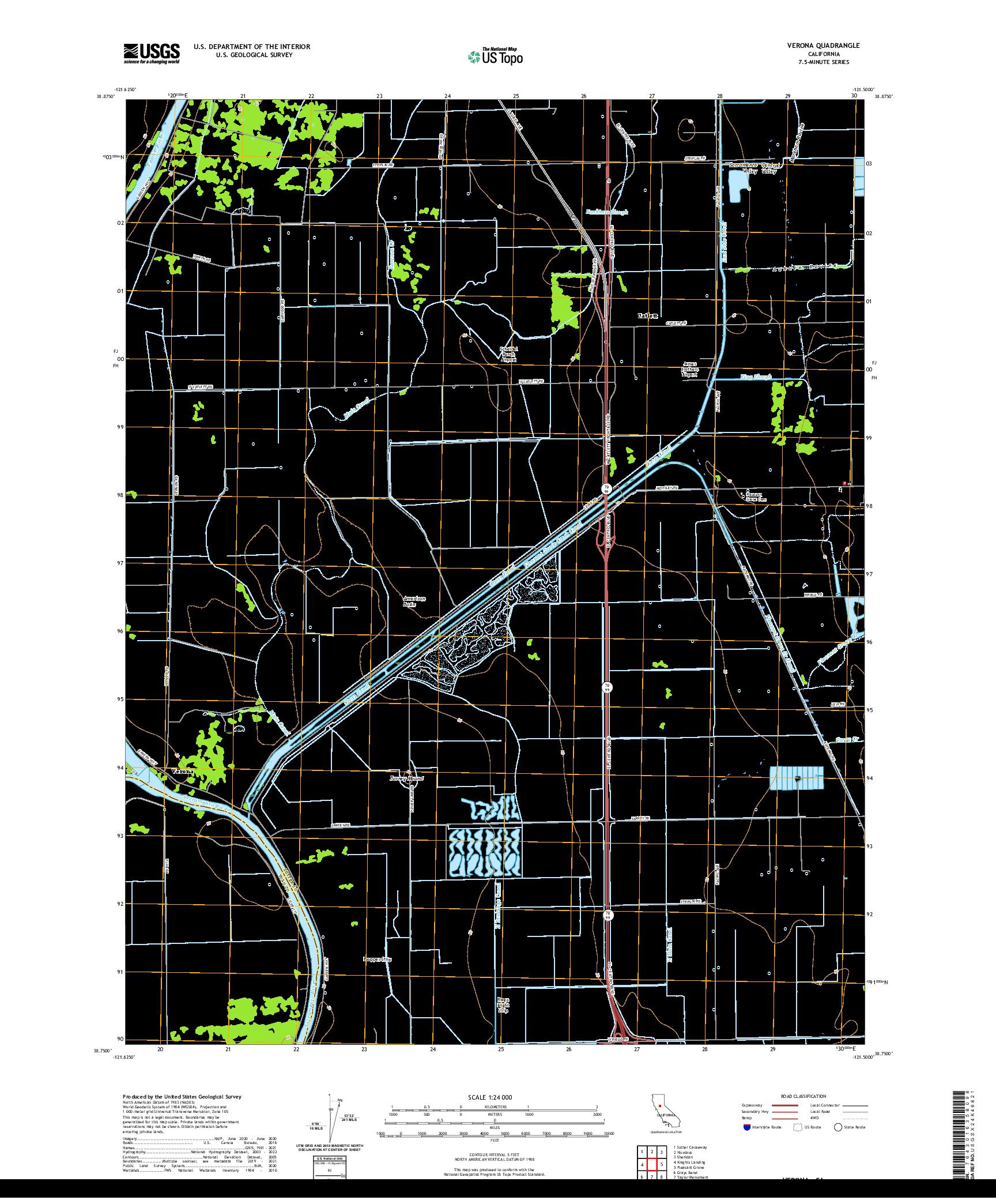 US TOPO 7.5-MINUTE MAP FOR VERONA, CA