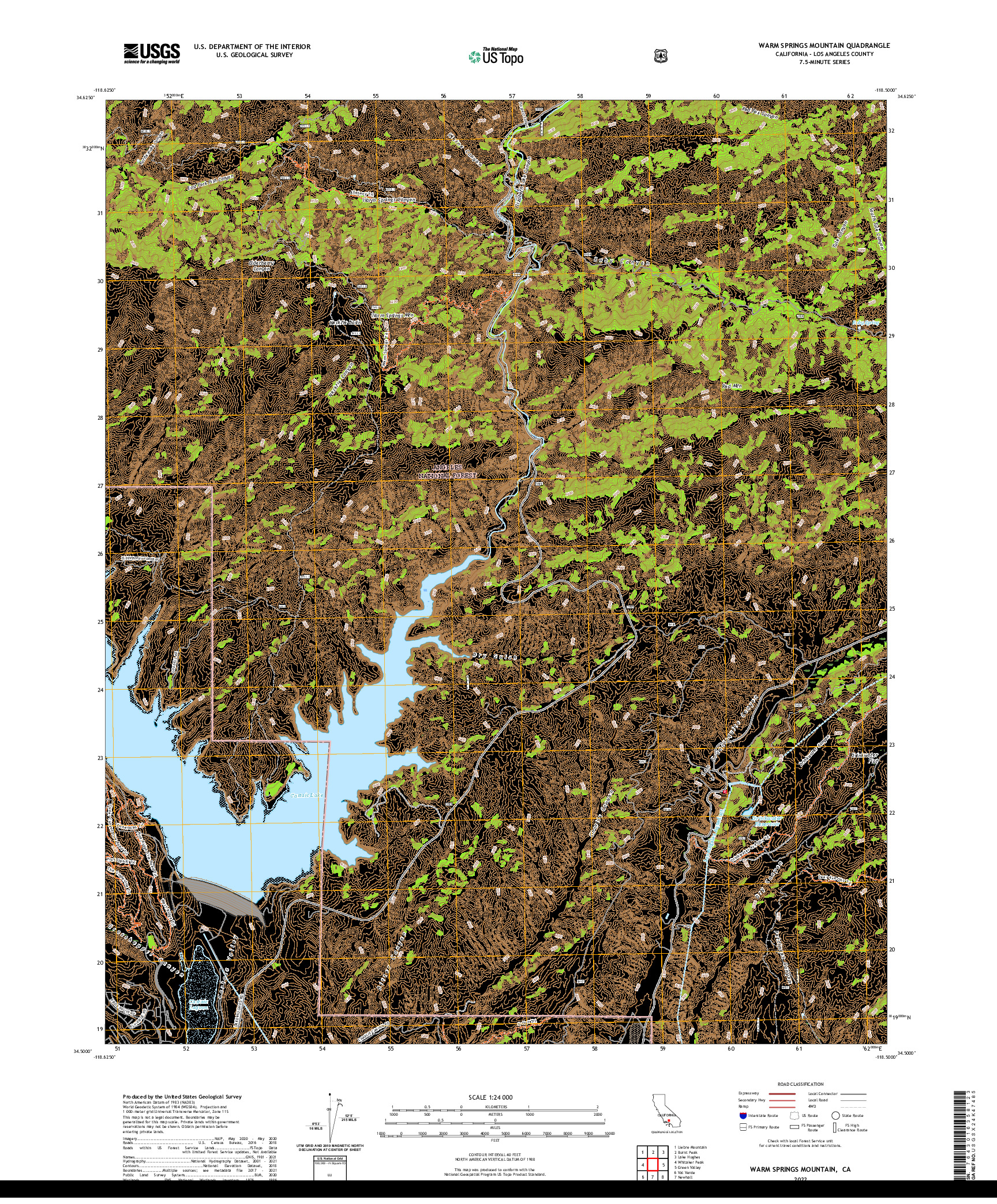 US TOPO 7.5-MINUTE MAP FOR WARM SPRINGS MOUNTAIN, CA