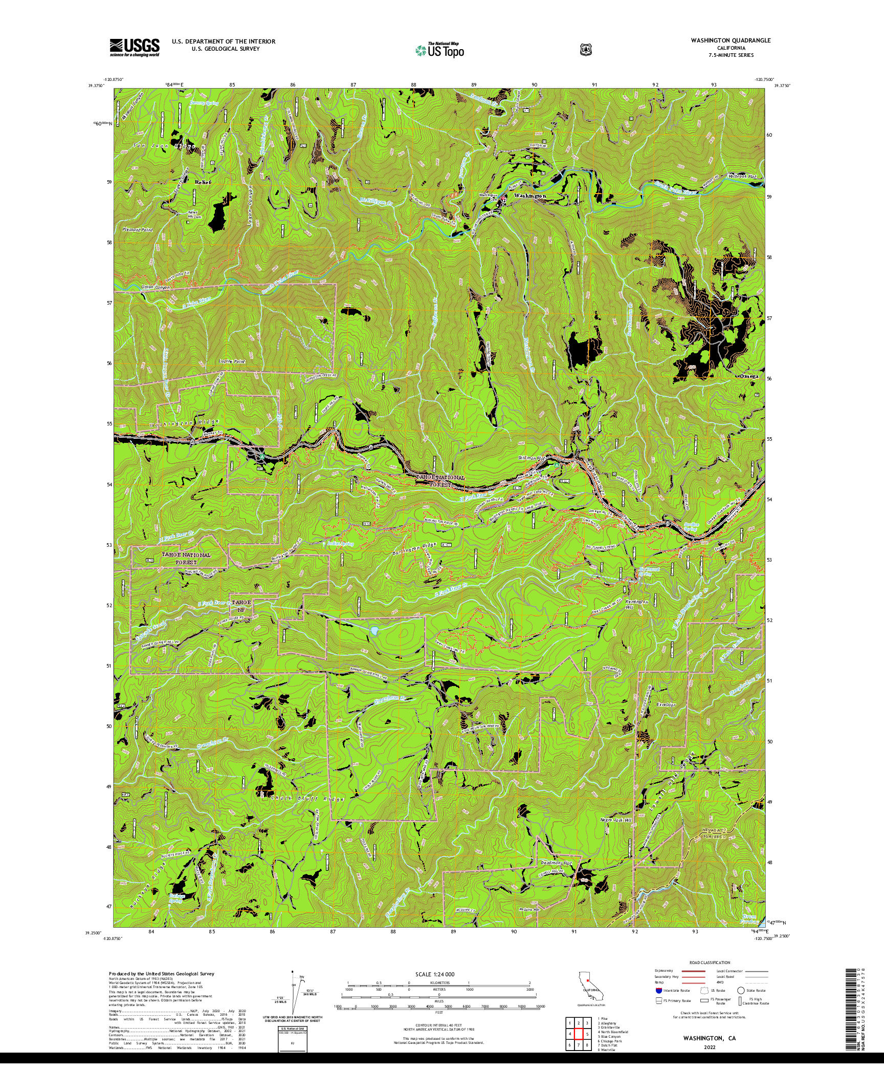 US TOPO 7.5-MINUTE MAP FOR WASHINGTON, CA