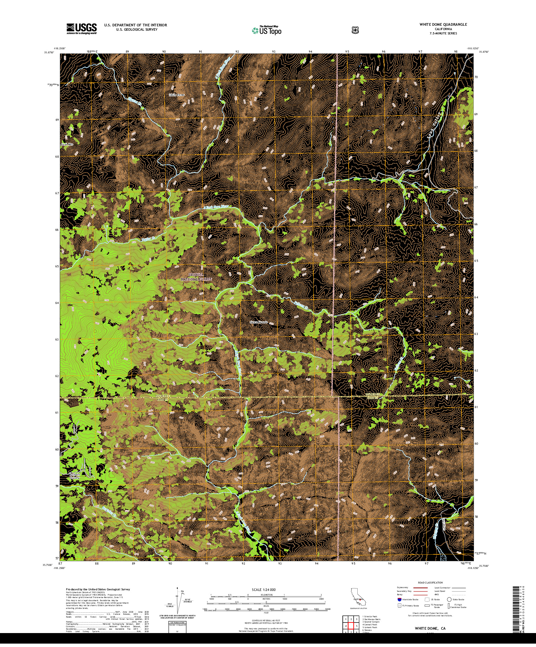 US TOPO 7.5-MINUTE MAP FOR WHITE DOME, CA