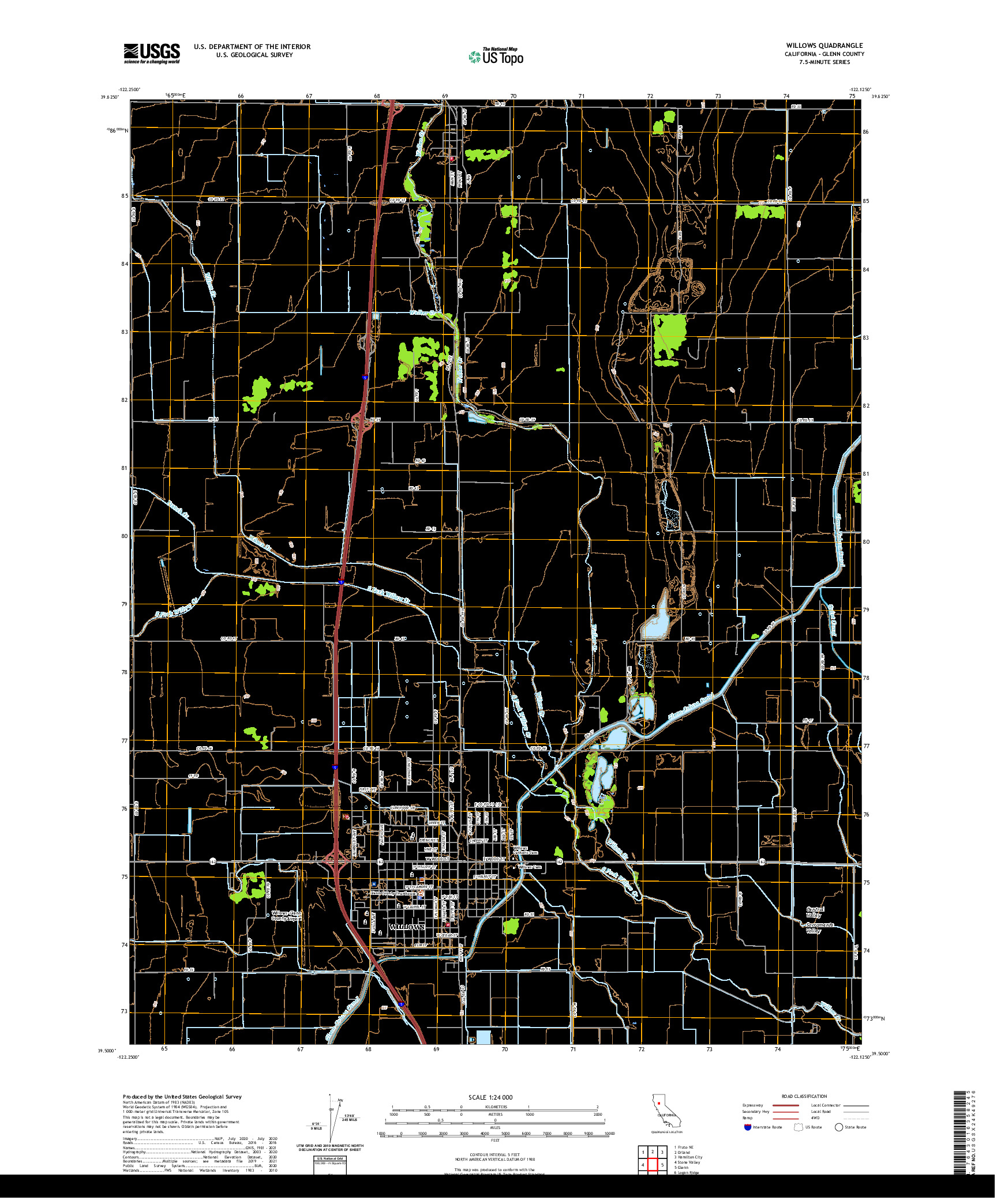 US TOPO 7.5-MINUTE MAP FOR WILLOWS, CA